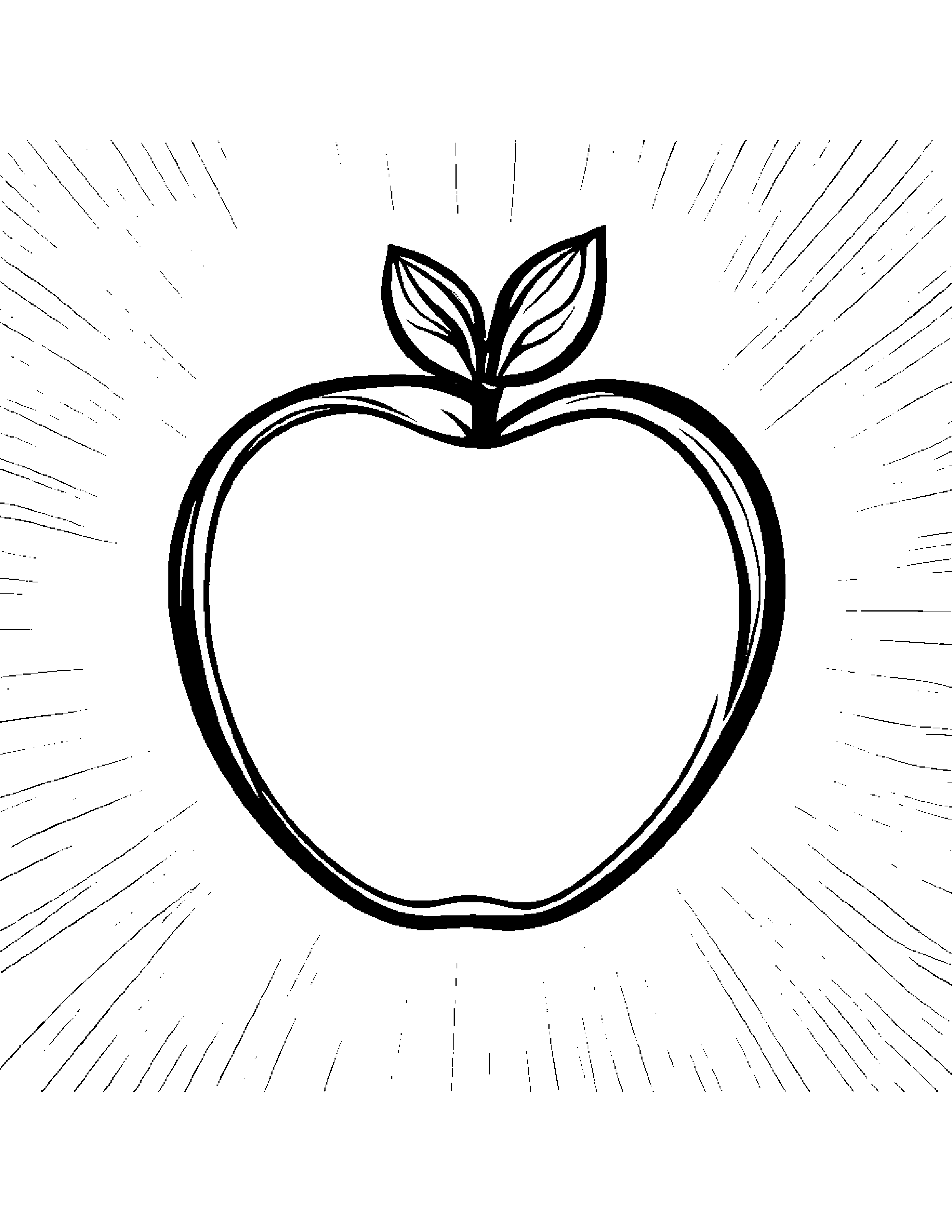 Apple With A Friendly Star #2 Coloring Page (Free Printable PDF)