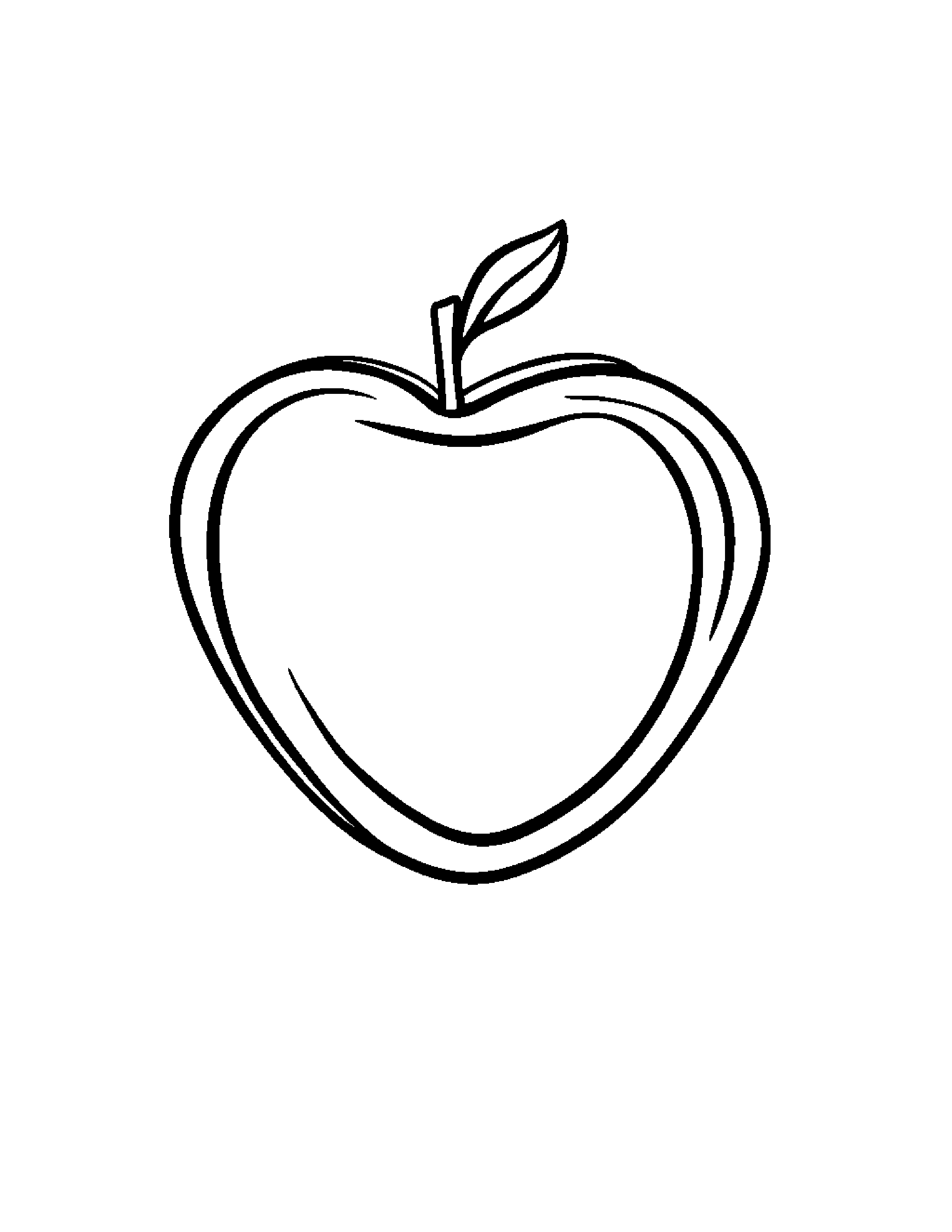 Apple With A Little Heart #5 Coloring Page (Free Printable PDF)