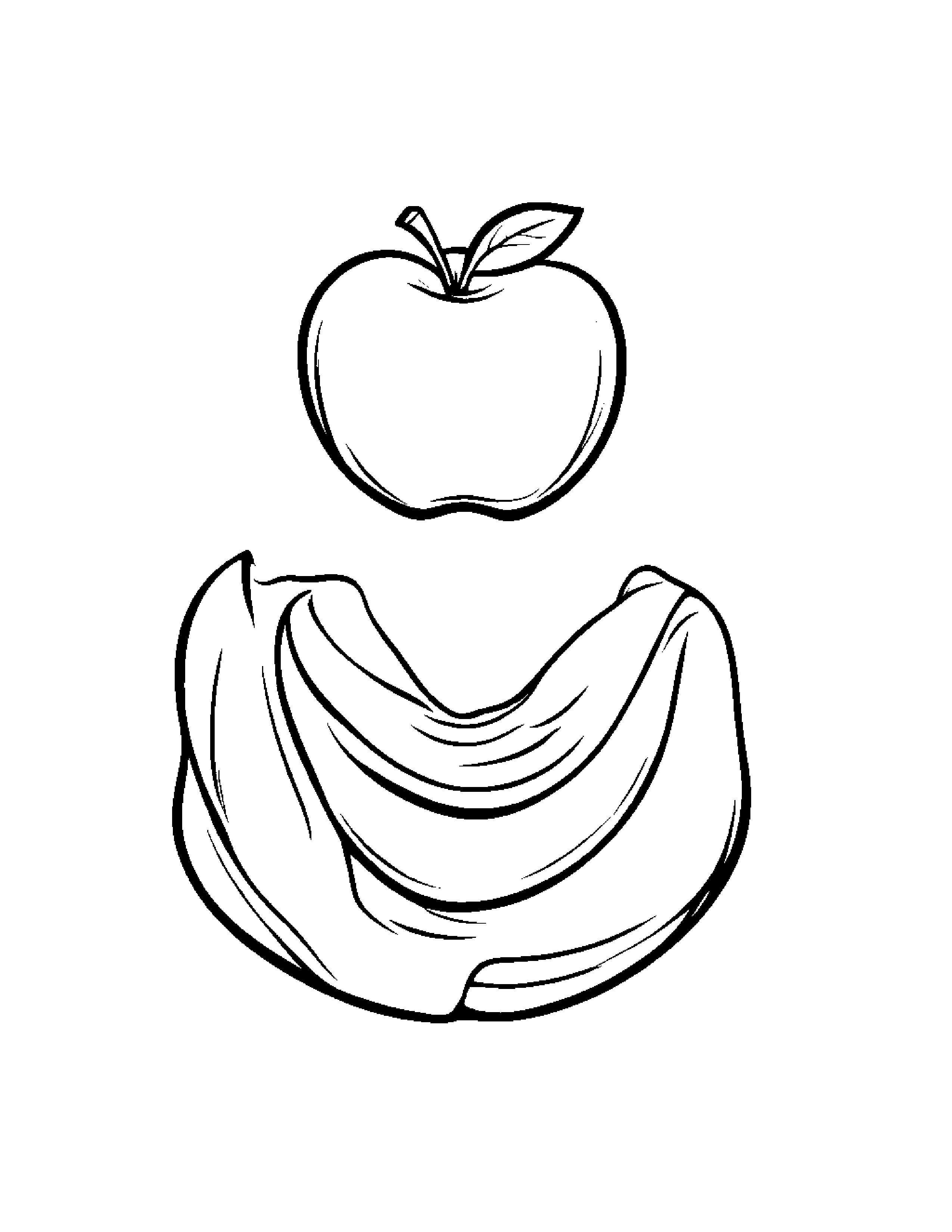 Apple With A Soft Scarf Coloring Page (Free Printable PDF)