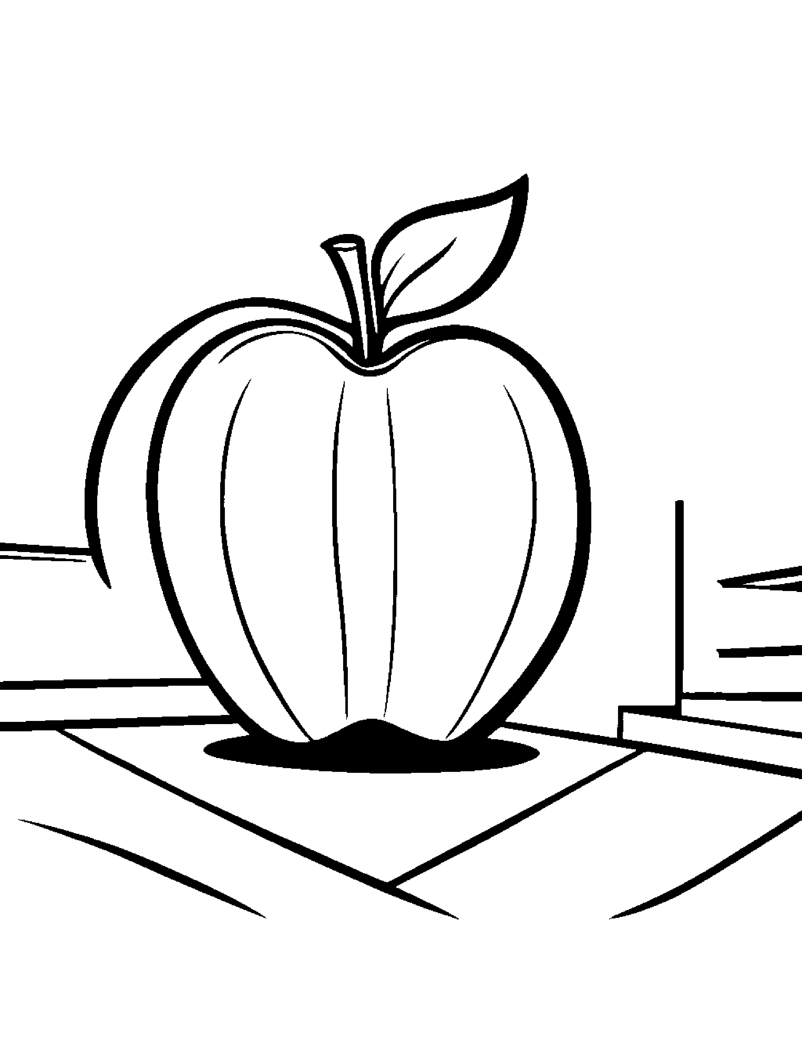 Apple With A Sunny Sticker In A Classroom Corner #2 Coloring Page (Free Printable PDF)