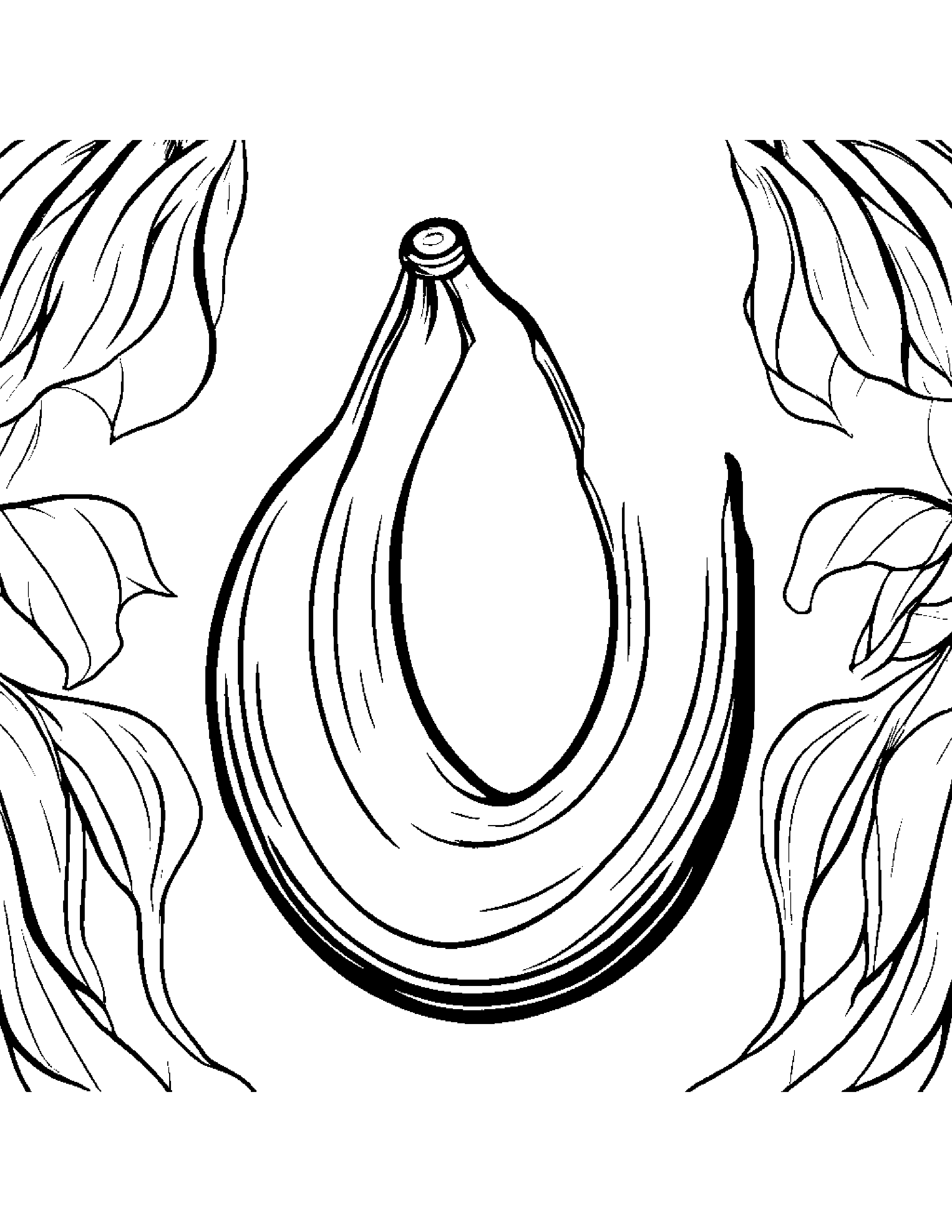 Banana With A Little Heart Coloring Page (Free Printable PDF)