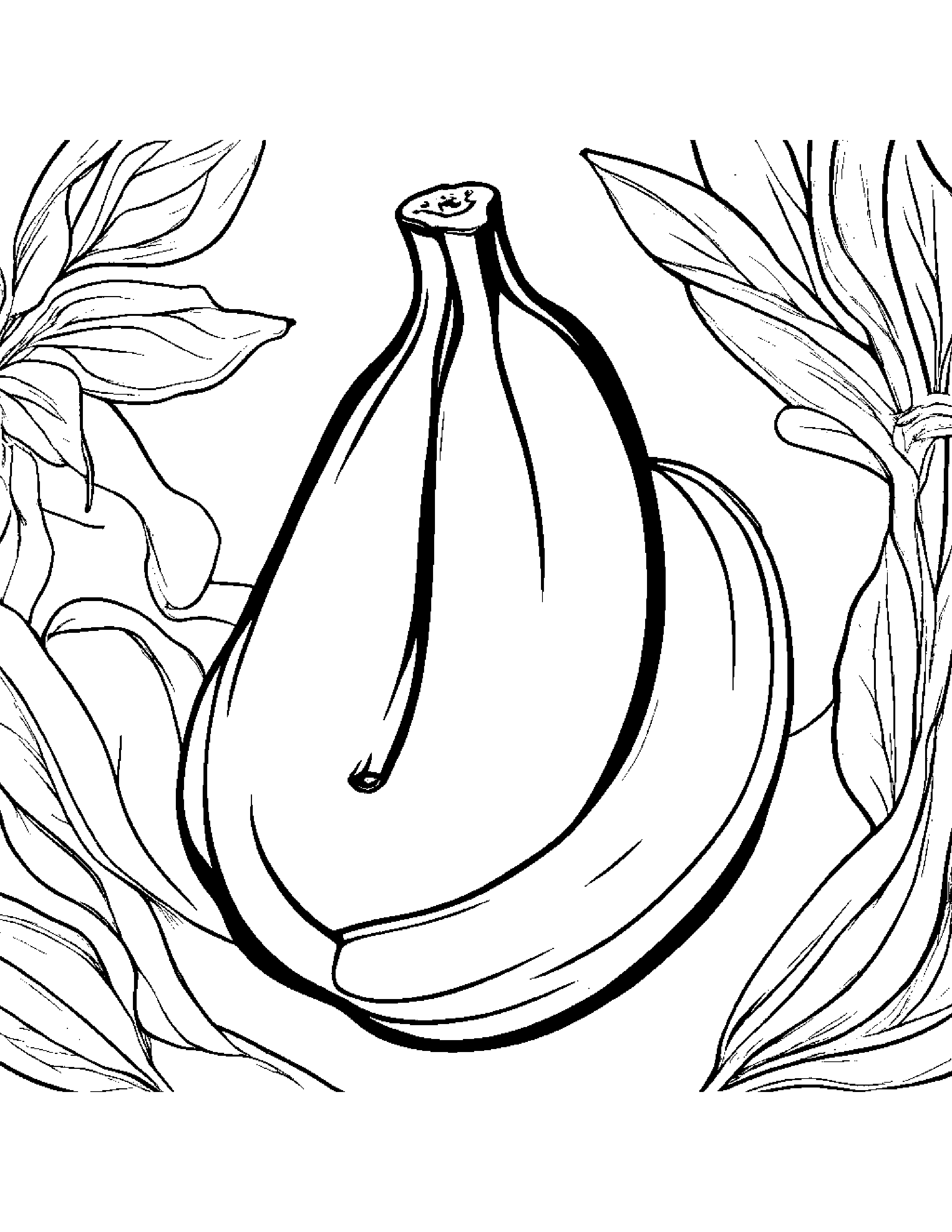 Banana With A Ribbon #5 Coloring Page (Free Printable PDF)