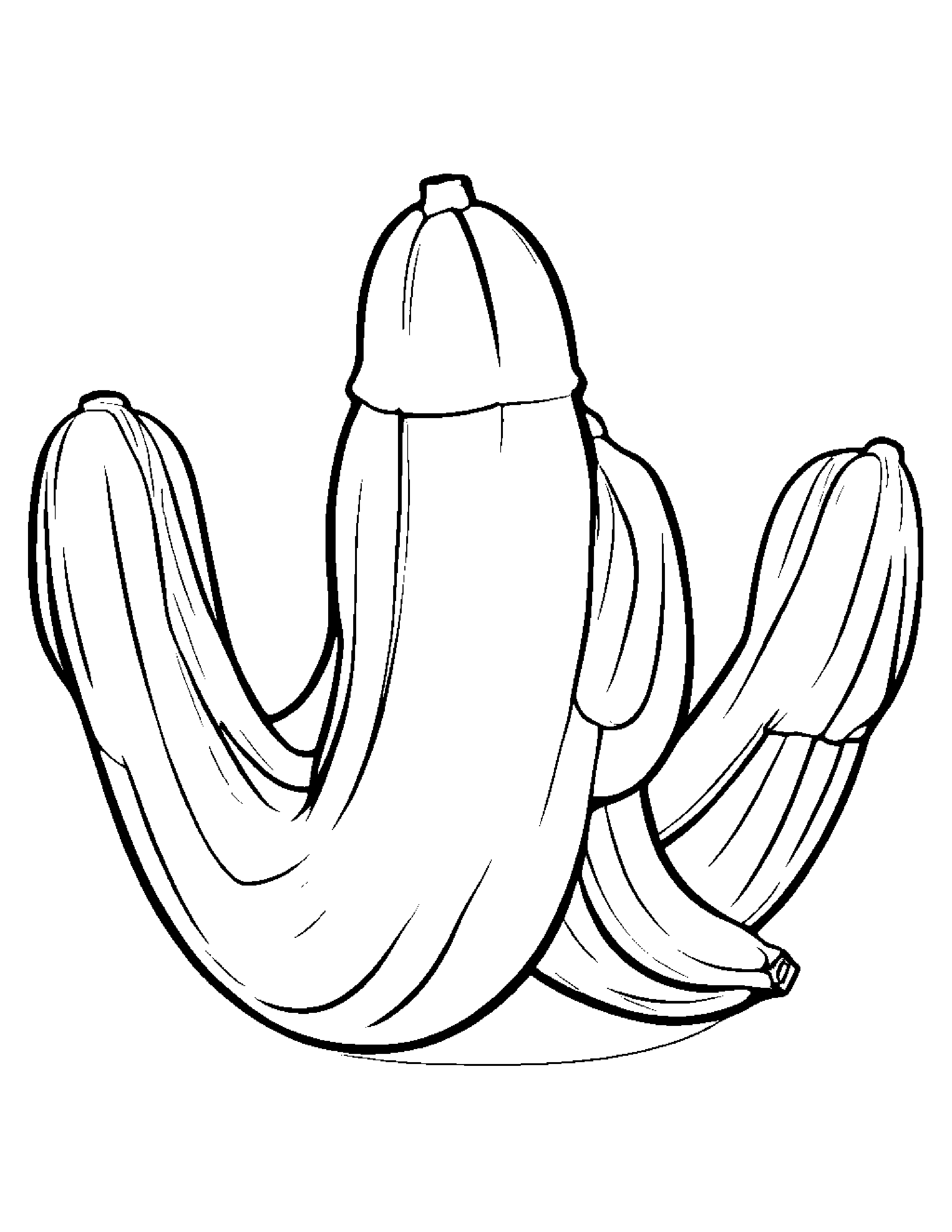 Banana With A Soft Scarf #3 Coloring Page (Free Printable PDF)