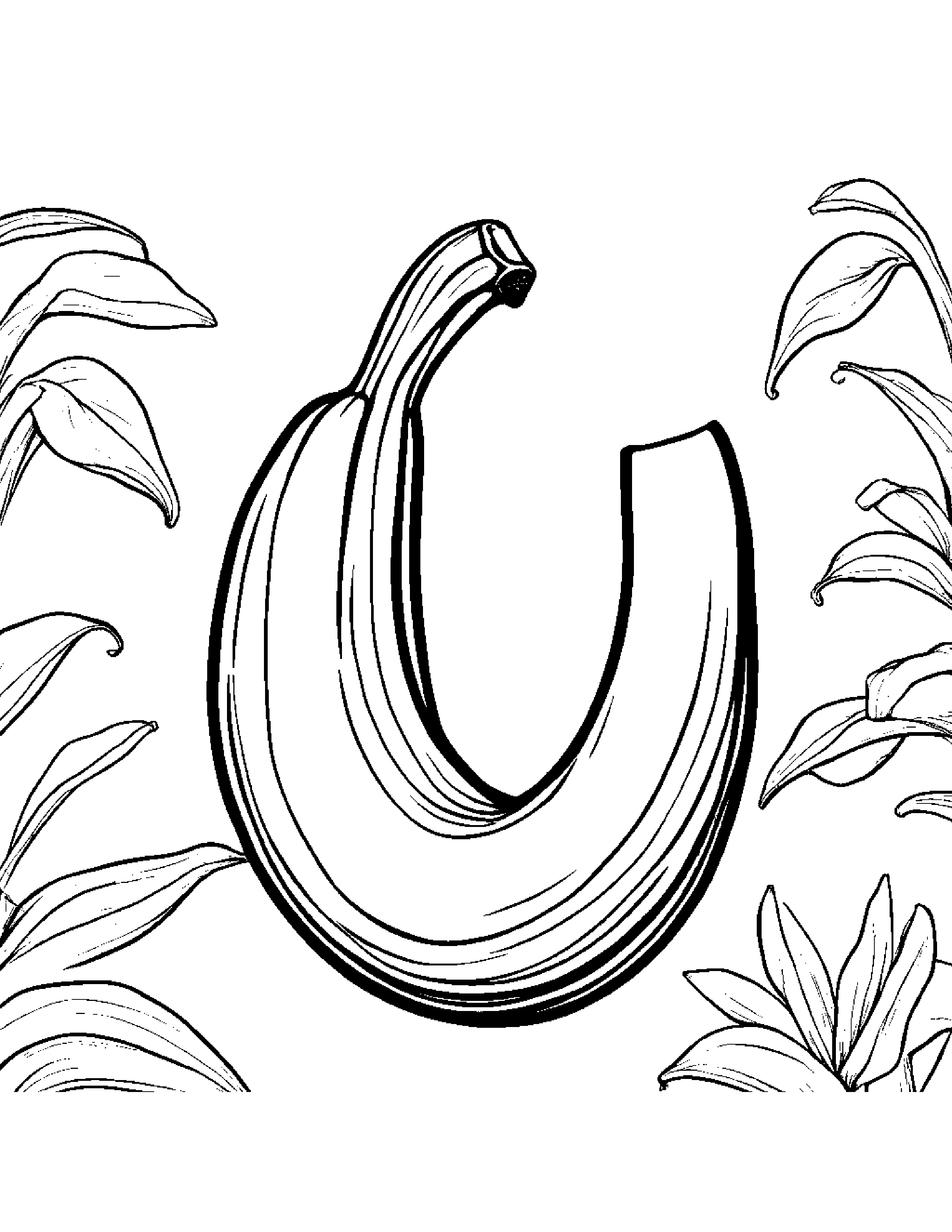 Banana With A Soft Scarf Coloring Page (Free Printable PDF)