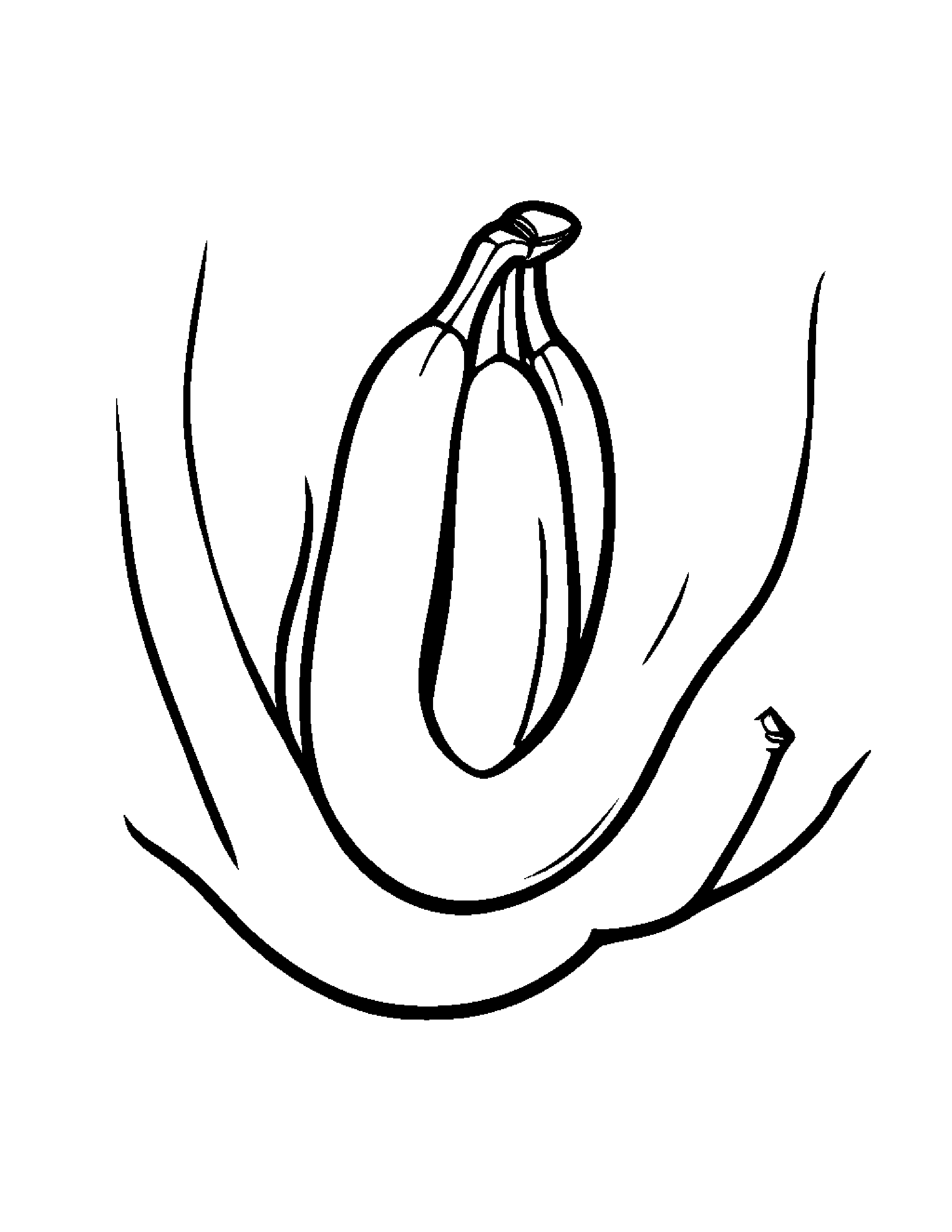 Banana With A Sunny Sticker #2 Coloring Page (Free Printable PDF)