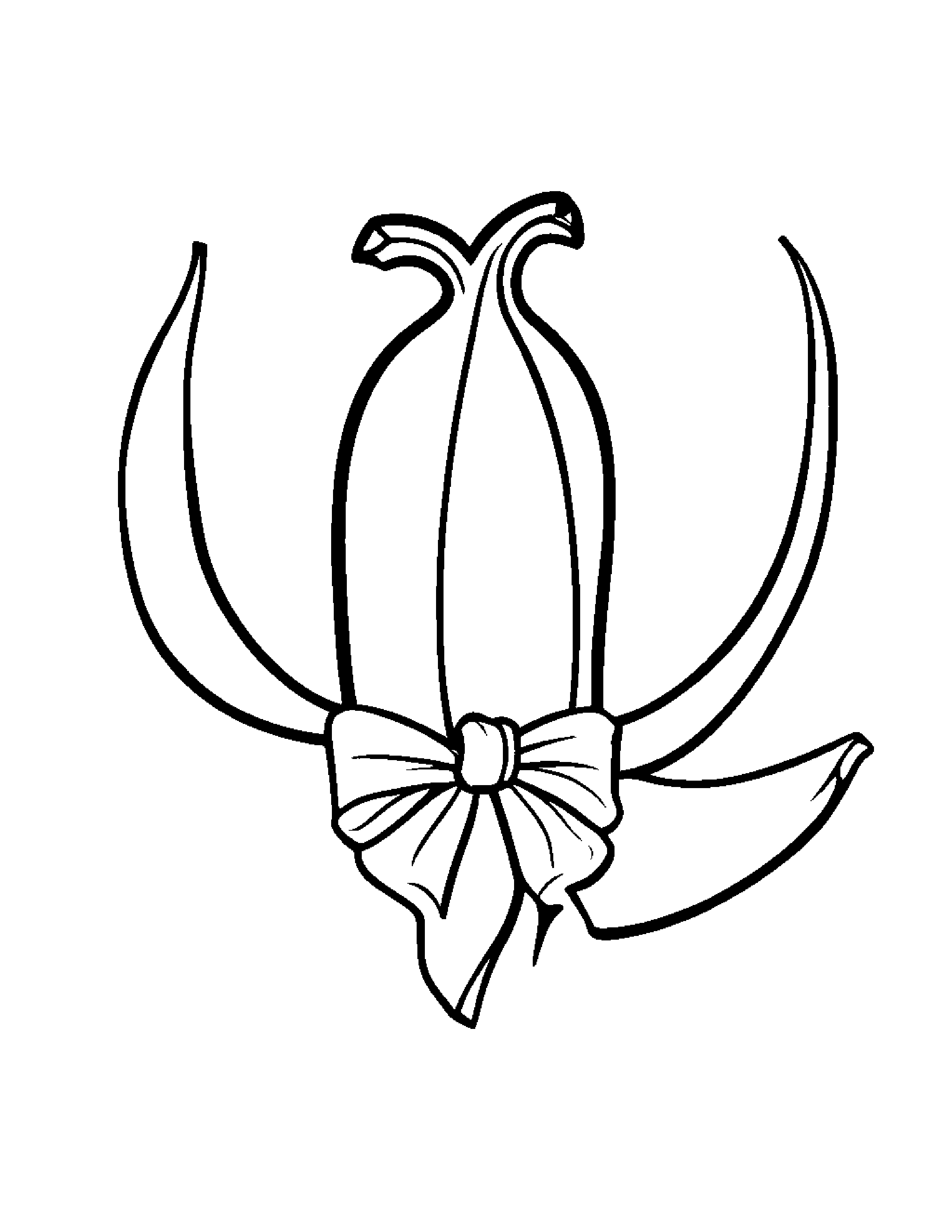 Banana With A Tiny Bow Coloring Page (Free Printable PDF)