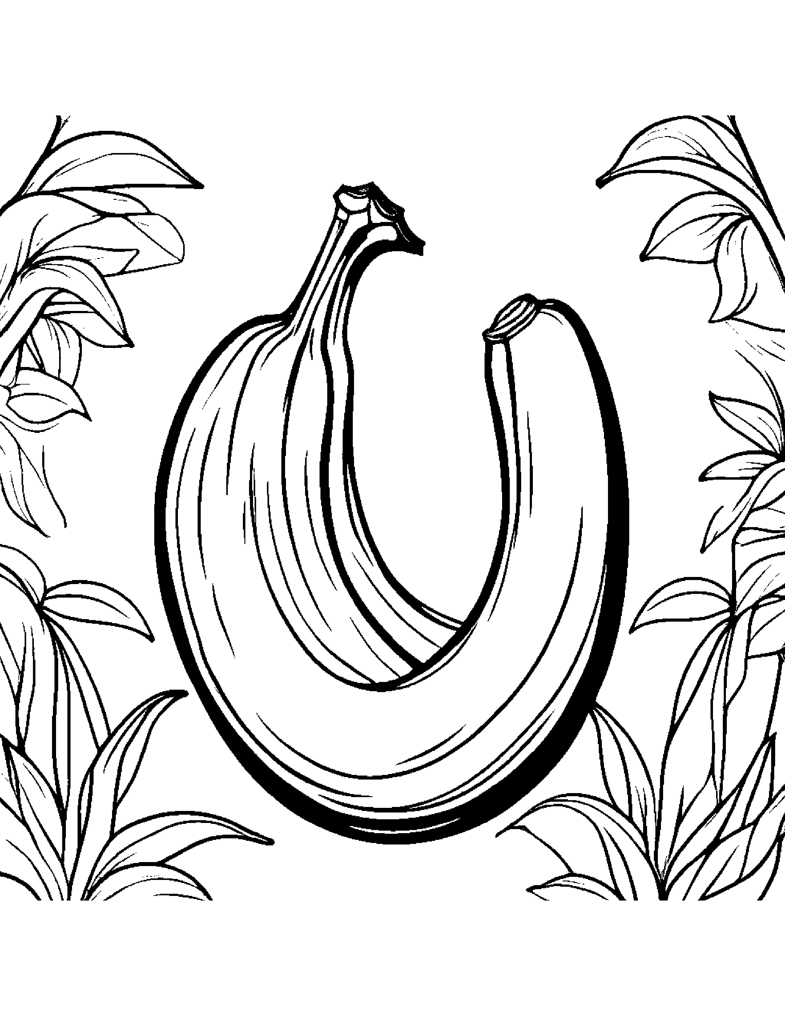 Banana With Sparkles #2 Coloring Page (Free Printable PDF)