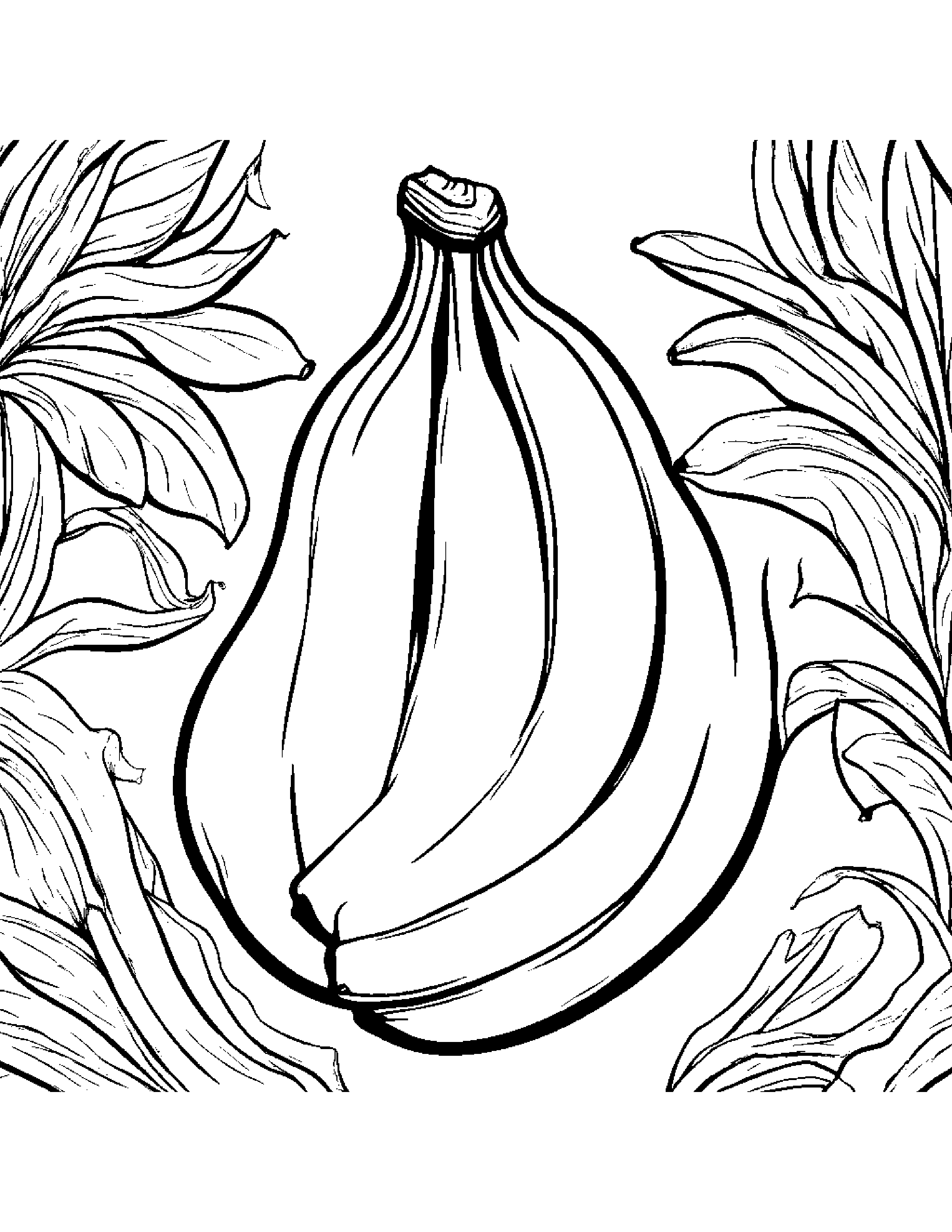 Banana With Sparkles #4 Coloring Page (Free Printable PDF)
