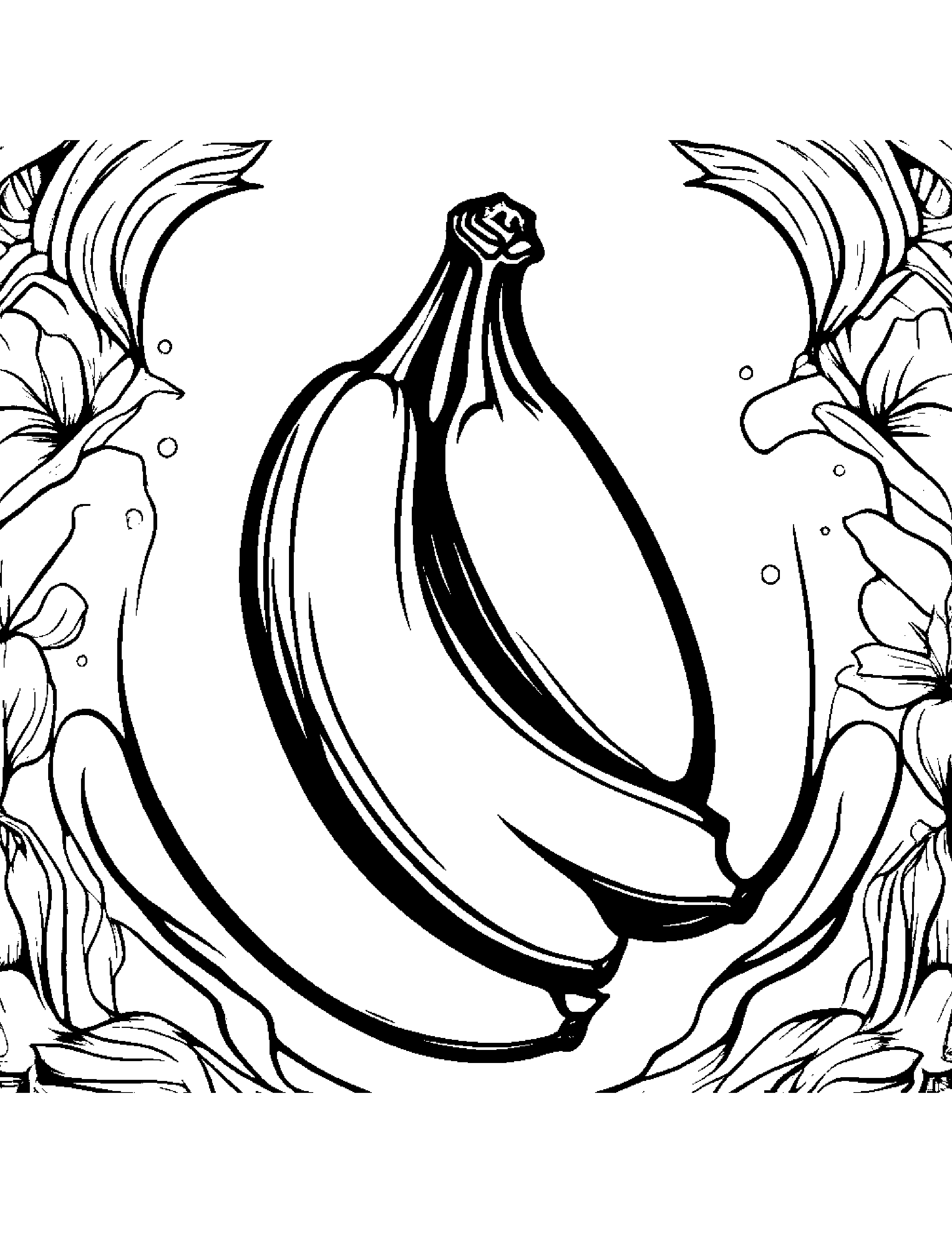 Banana With Sparkles Coloring Page (Free Printable PDF)