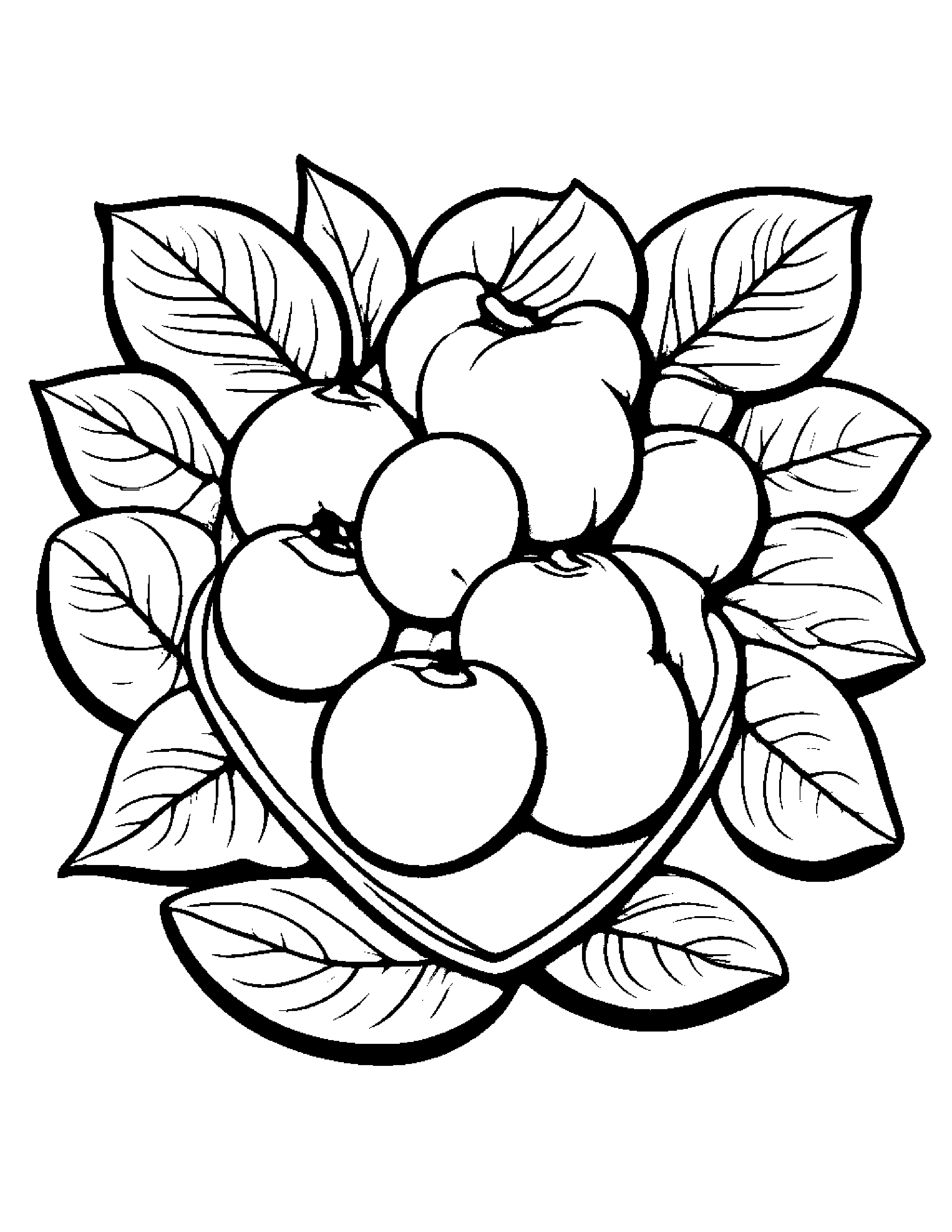 Blueberries With A Little Heart #3 Coloring Page (Free Printable PDF)