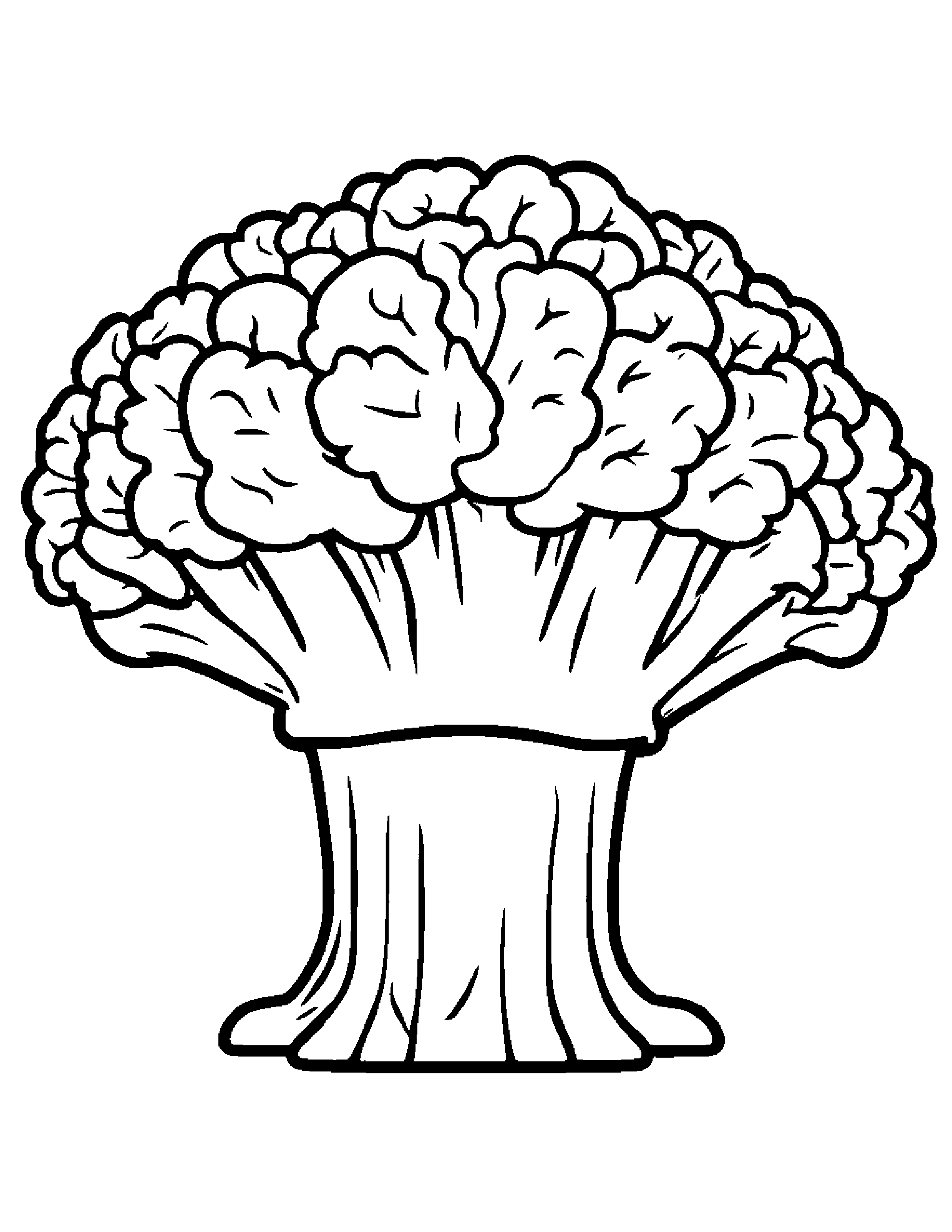 Broccoli With A Cute Hat Coloring Page (Free Printable PDF)