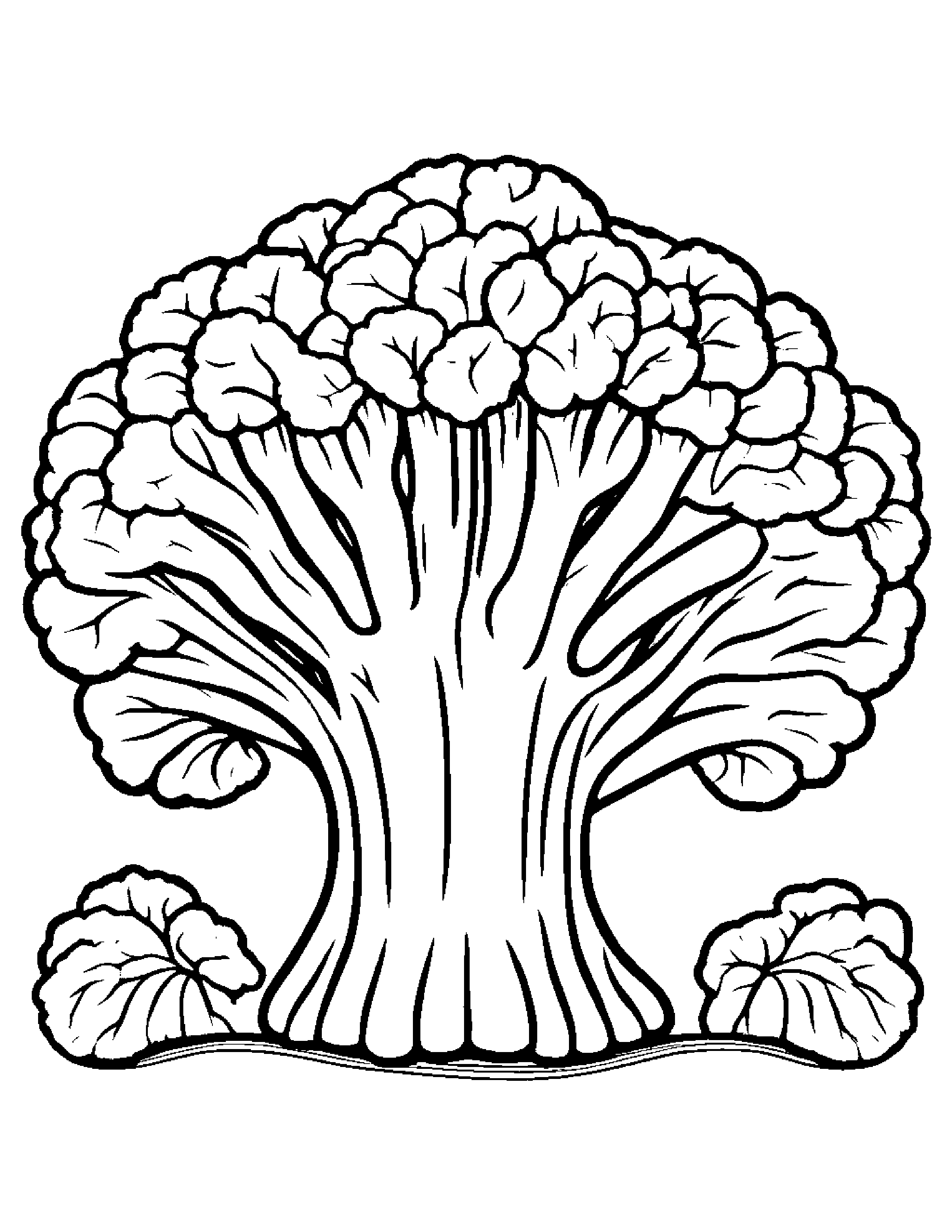 Broccoli With A Soft Scarf #5 Coloring Page (Free Printable PDF)