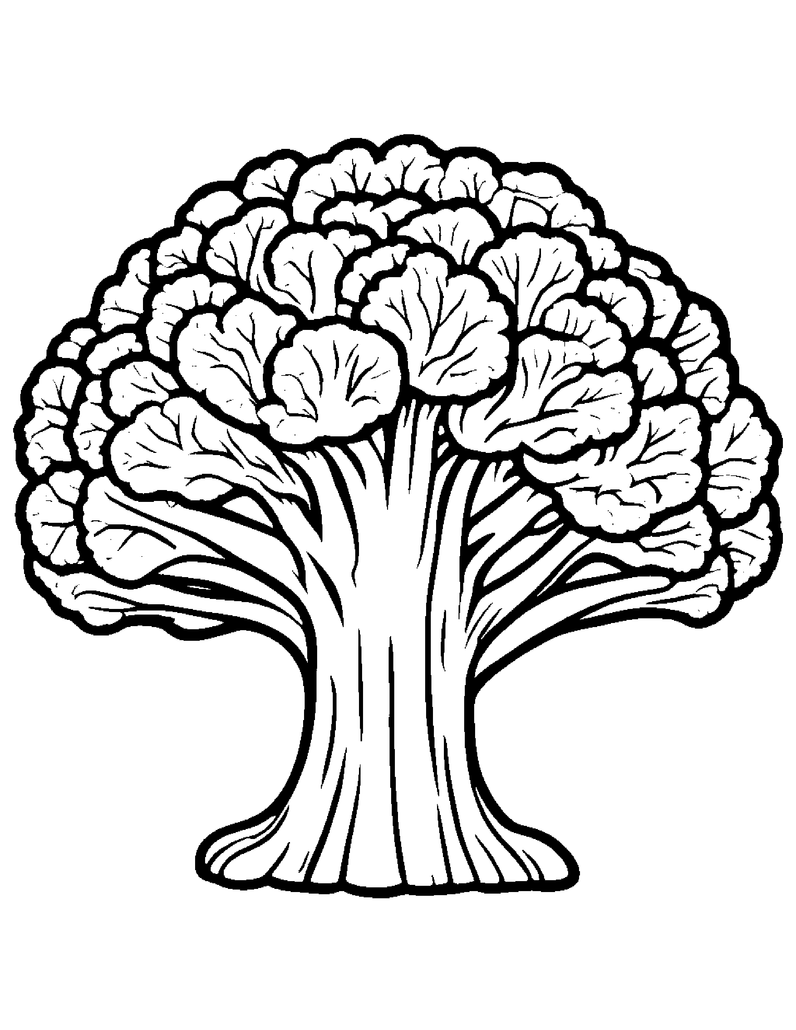 Broccoli With A Tiny Bow #5 Coloring Page (Free Printable PDF)