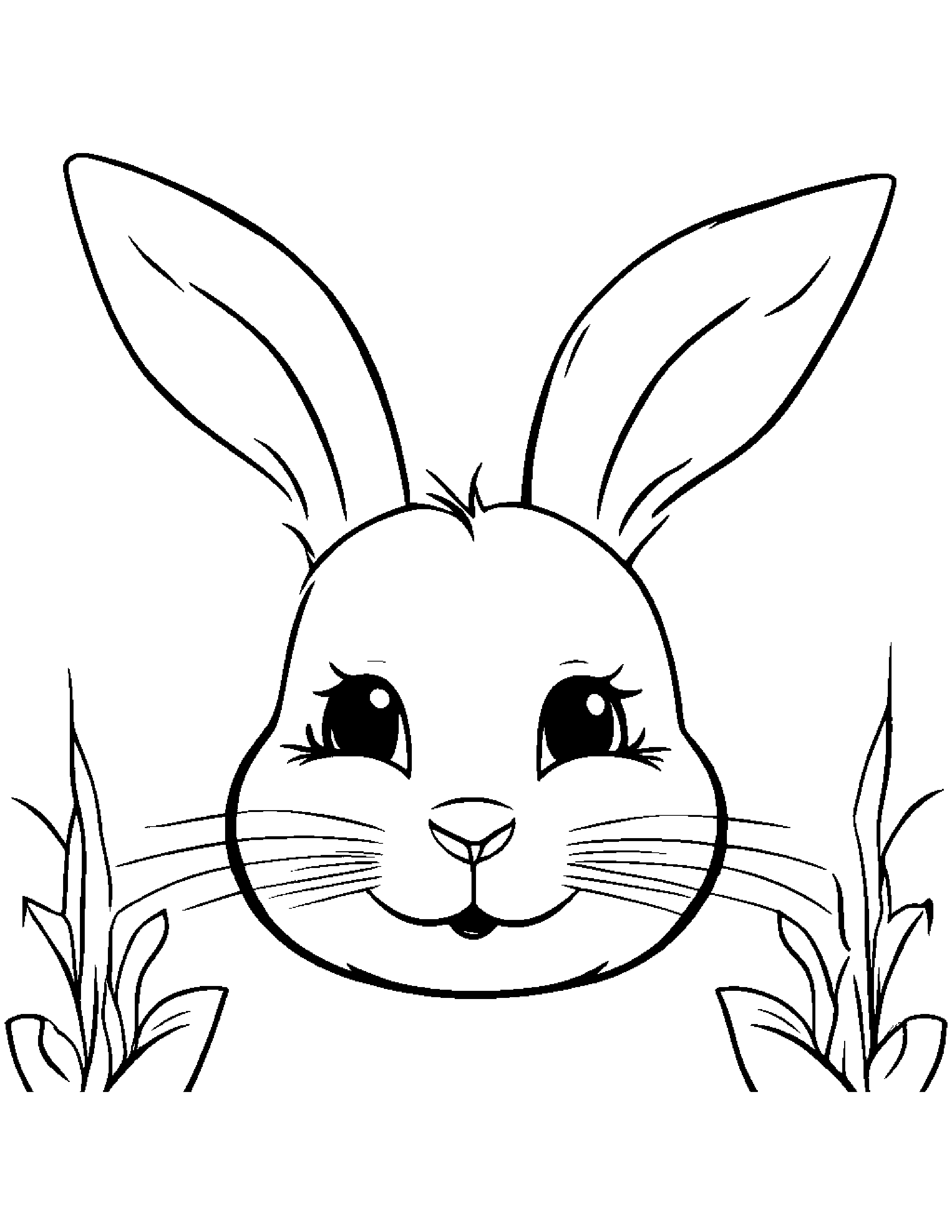 Bunny Smiling #2 Coloring Page (Free Printable PDF)