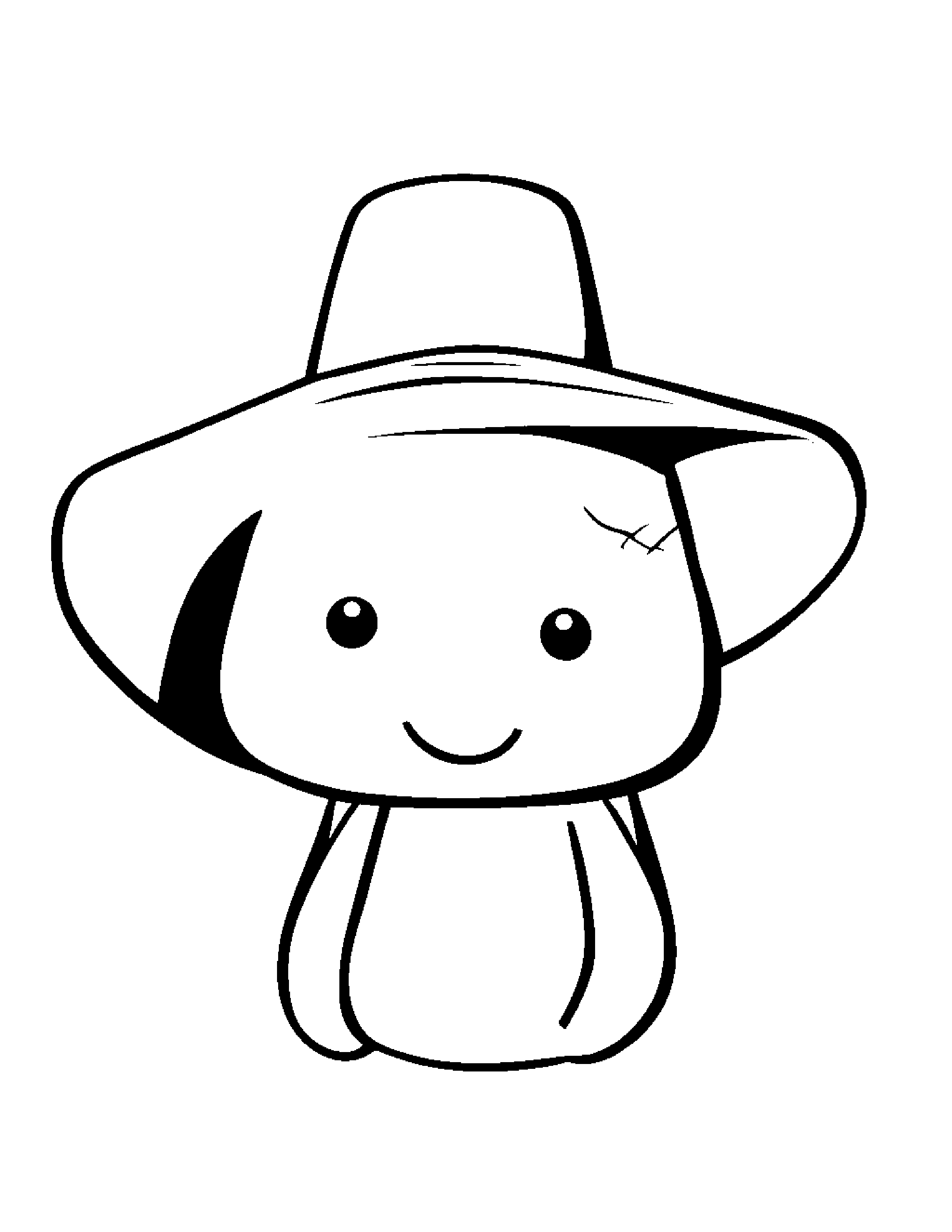 Carrot With A Cute Hat #4 Coloring Page (Free Printable PDF)