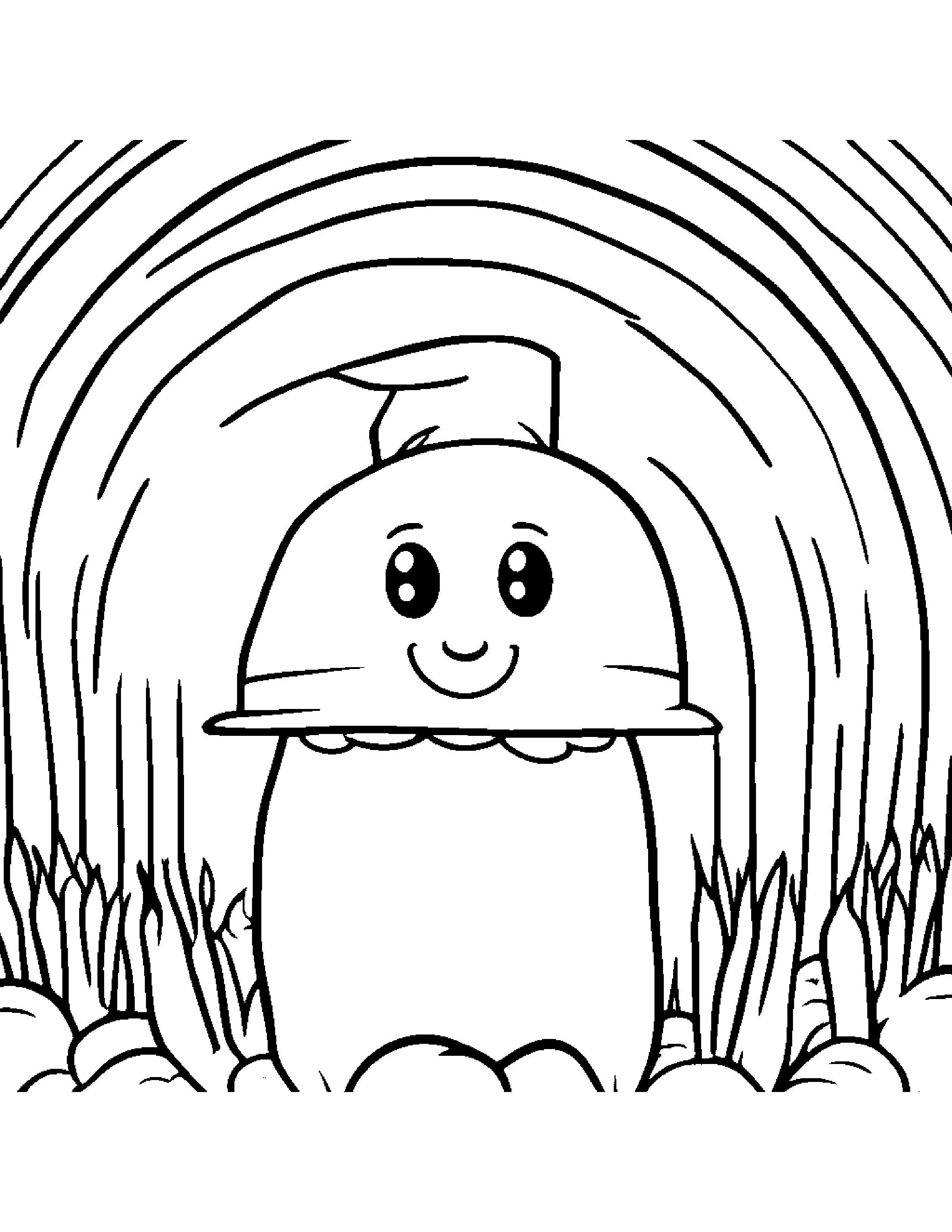 Carrot With A Cute Hat Under A Rainbow #2 Coloring Page (Free Printable PDF)