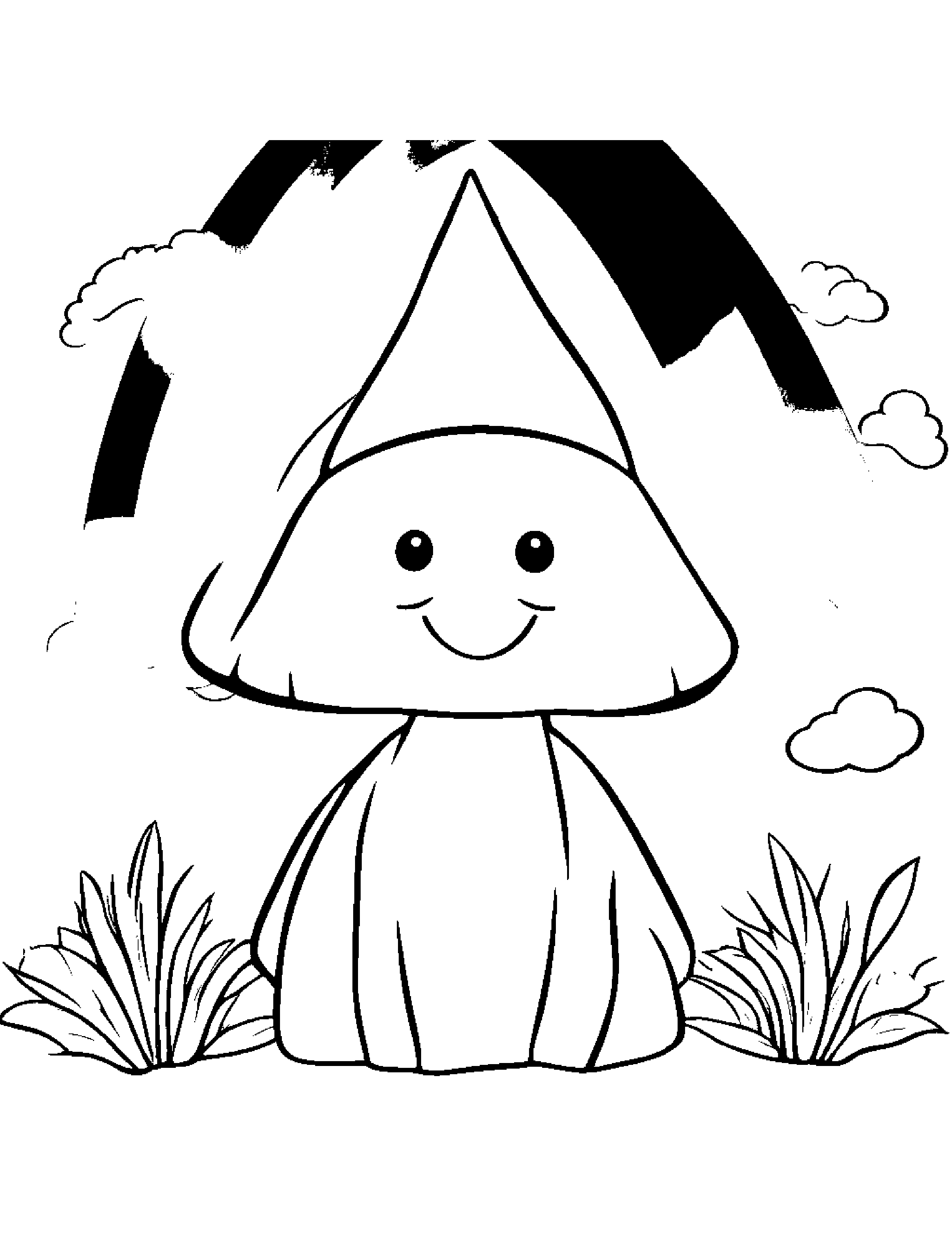 Carrot With A Cute Hat Under A Rainbow #5 Coloring Page (Free Printable PDF)