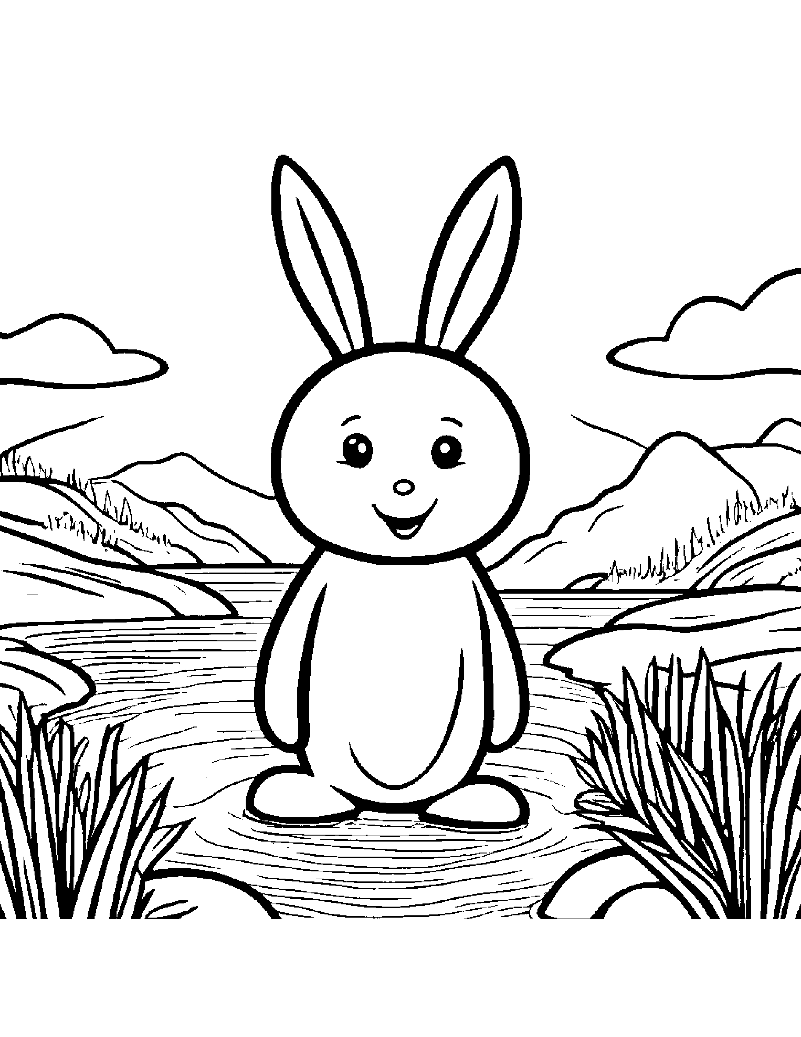 Carrot With A Friendly Star Near A Gentle Stream #3 Coloring Page (Free Printable PDF)