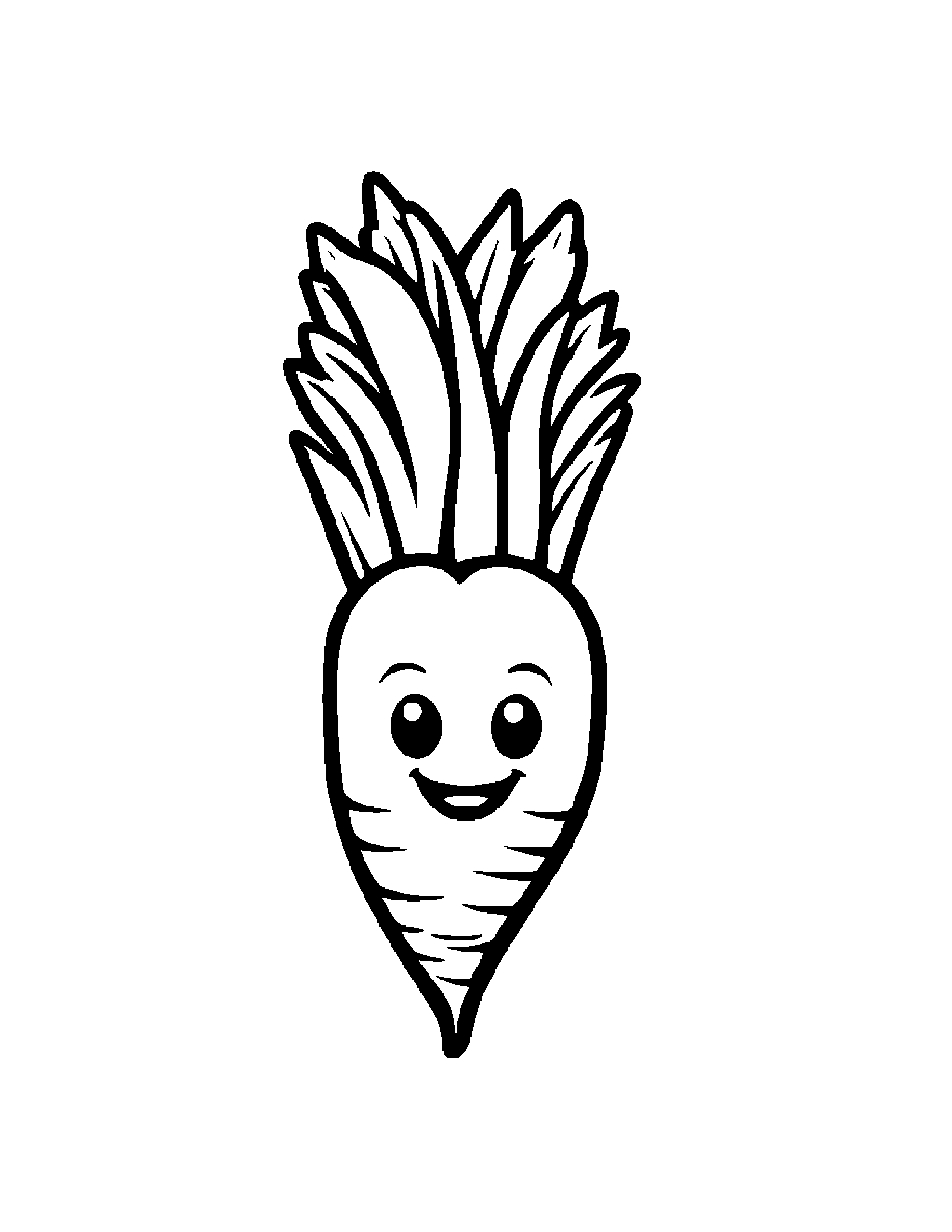 Carrot With A Sunny Sticker #2 Coloring Page (Free Printable PDF)