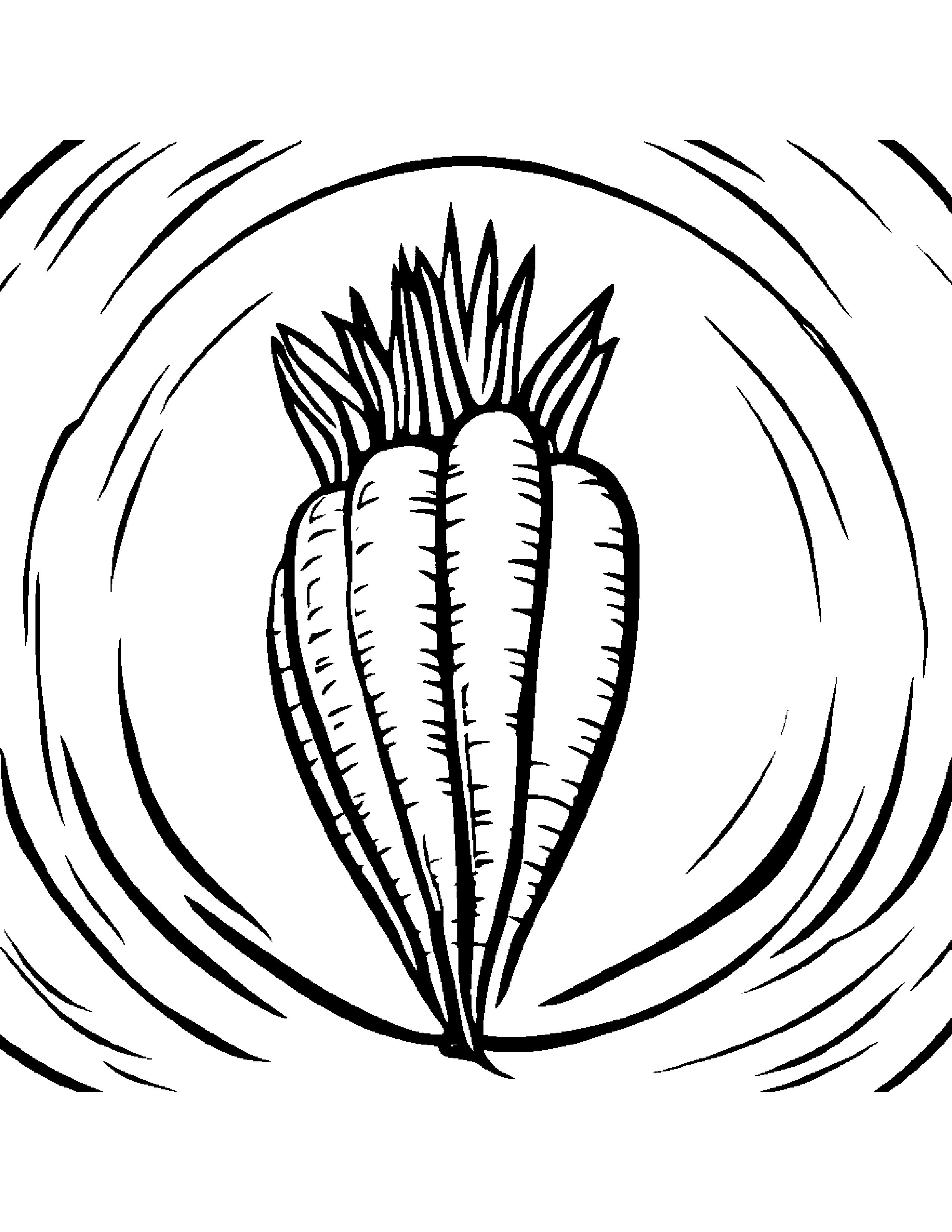 Carrot With A Sunny Sticker #3 Coloring Page (Free Printable PDF)
