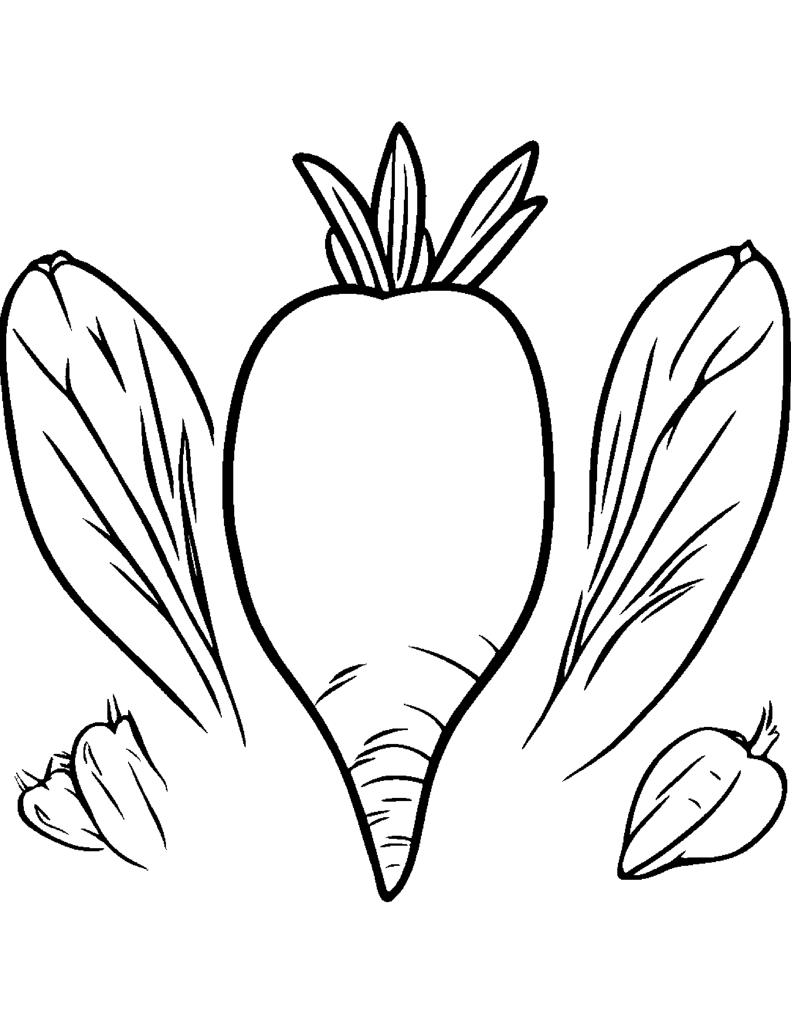 Carrot With A Sunny Sticker #5 Coloring Page (Free Printable PDF)