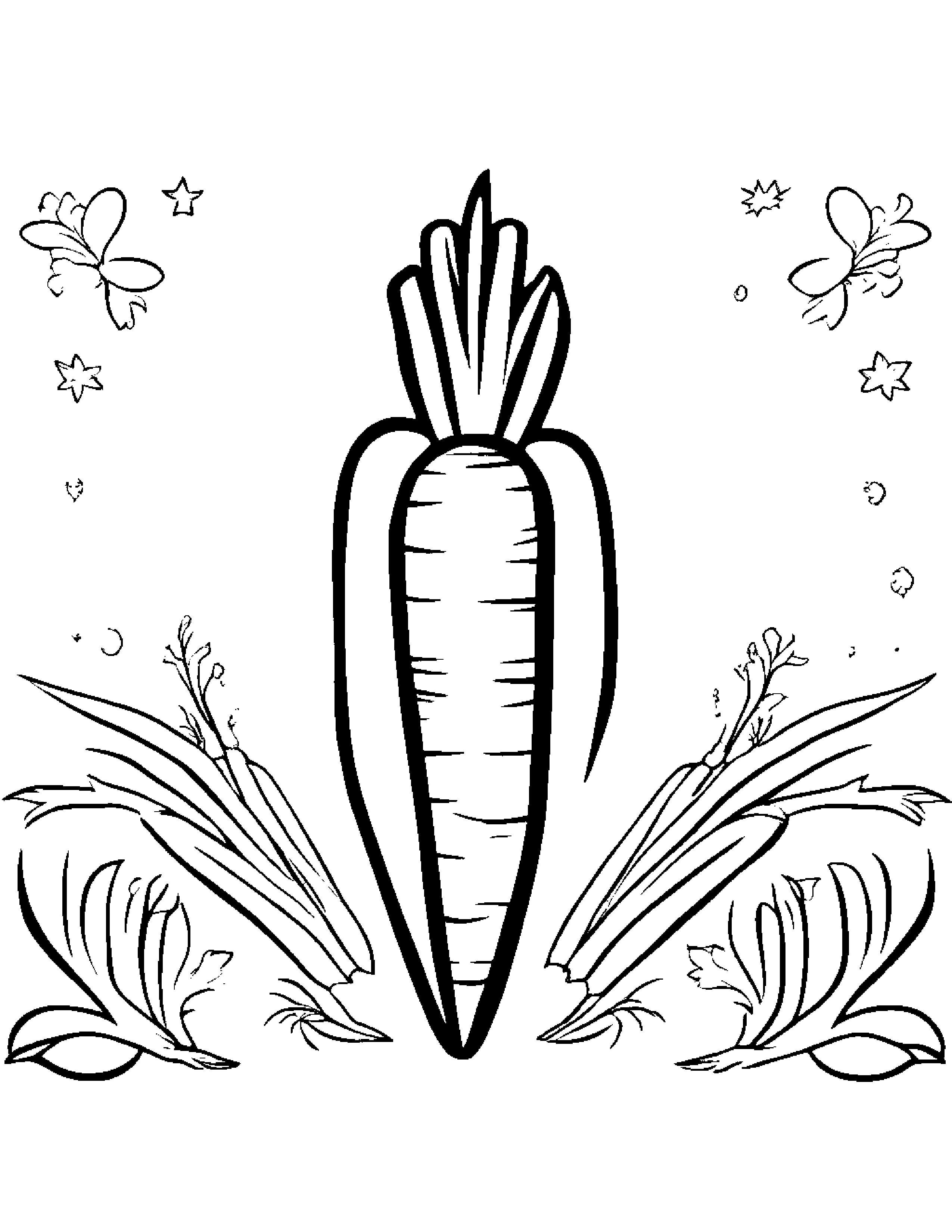 Carrot With Sparkles #3 Coloring Page (Free Printable PDF)