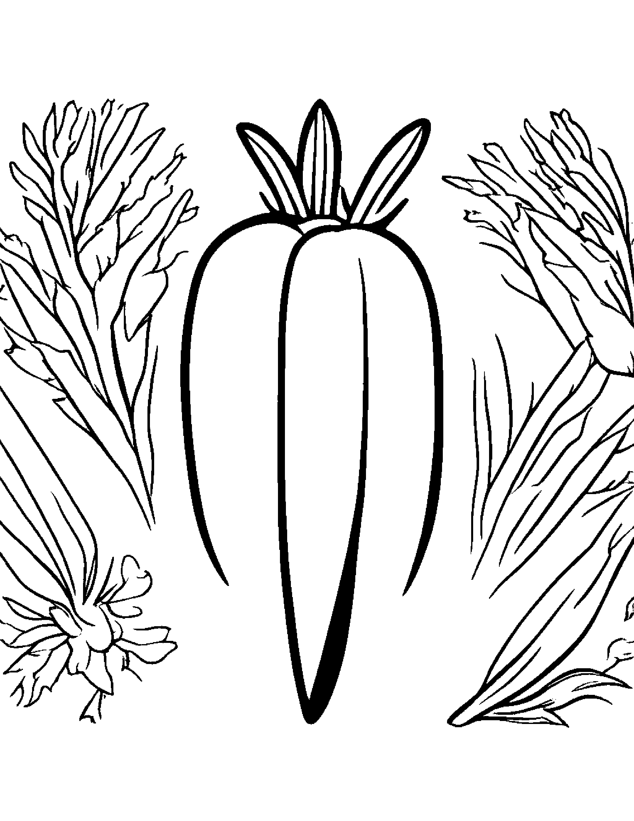 Carrot With Sparkles #5 Coloring Page (Free Printable PDF)