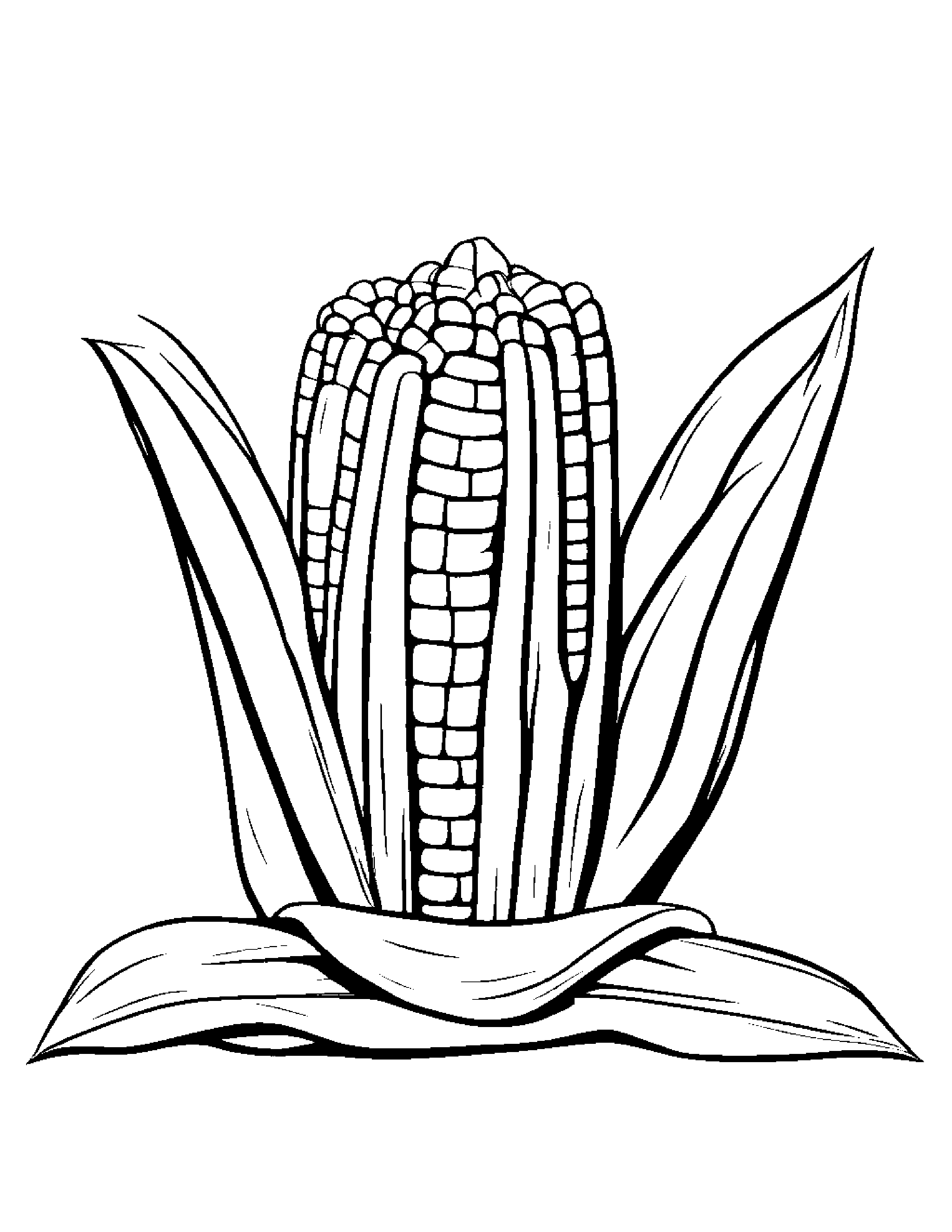 Corn Cob With A Ribbon At The Playground #3 Coloring Page (Free Printable PDF)