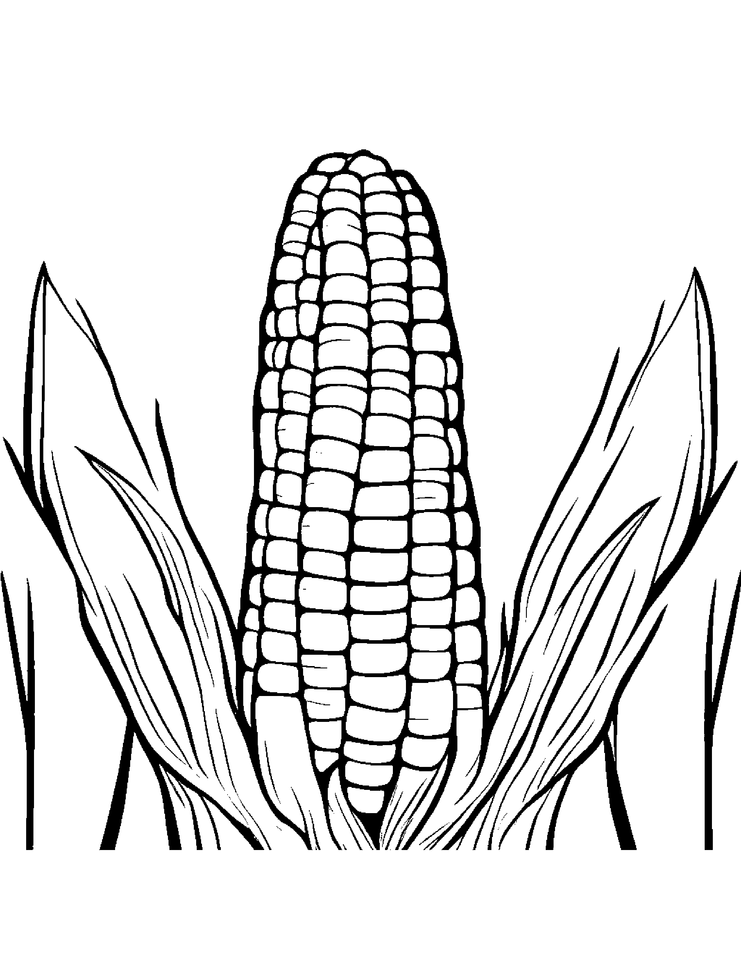 Corn Cob With A Ribbon At The Playground #5 Coloring Page (Free Printable PDF)