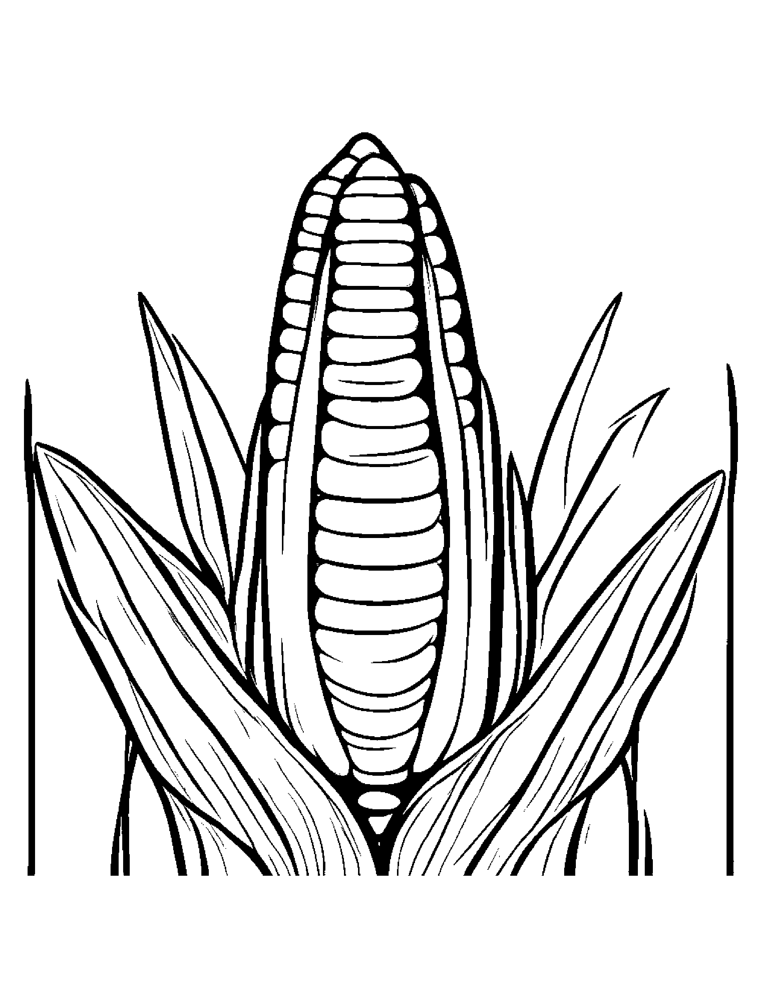 Corn Cob With A Sunny Sticker At The Playground #3 Coloring Page (Free Printable PDF)