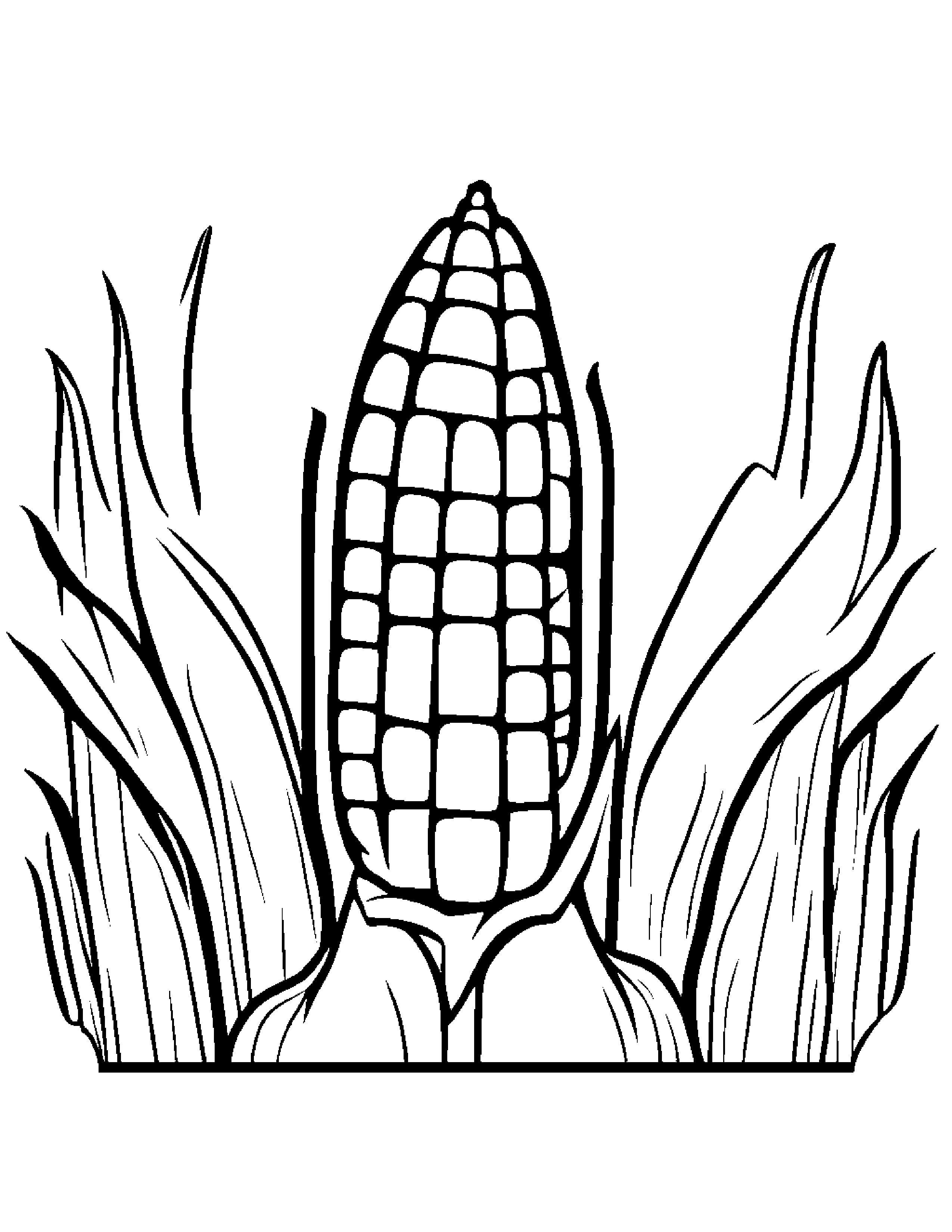 Corn Cob With A Sunny Sticker At The Playground Coloring Page (Free Printable PDF)