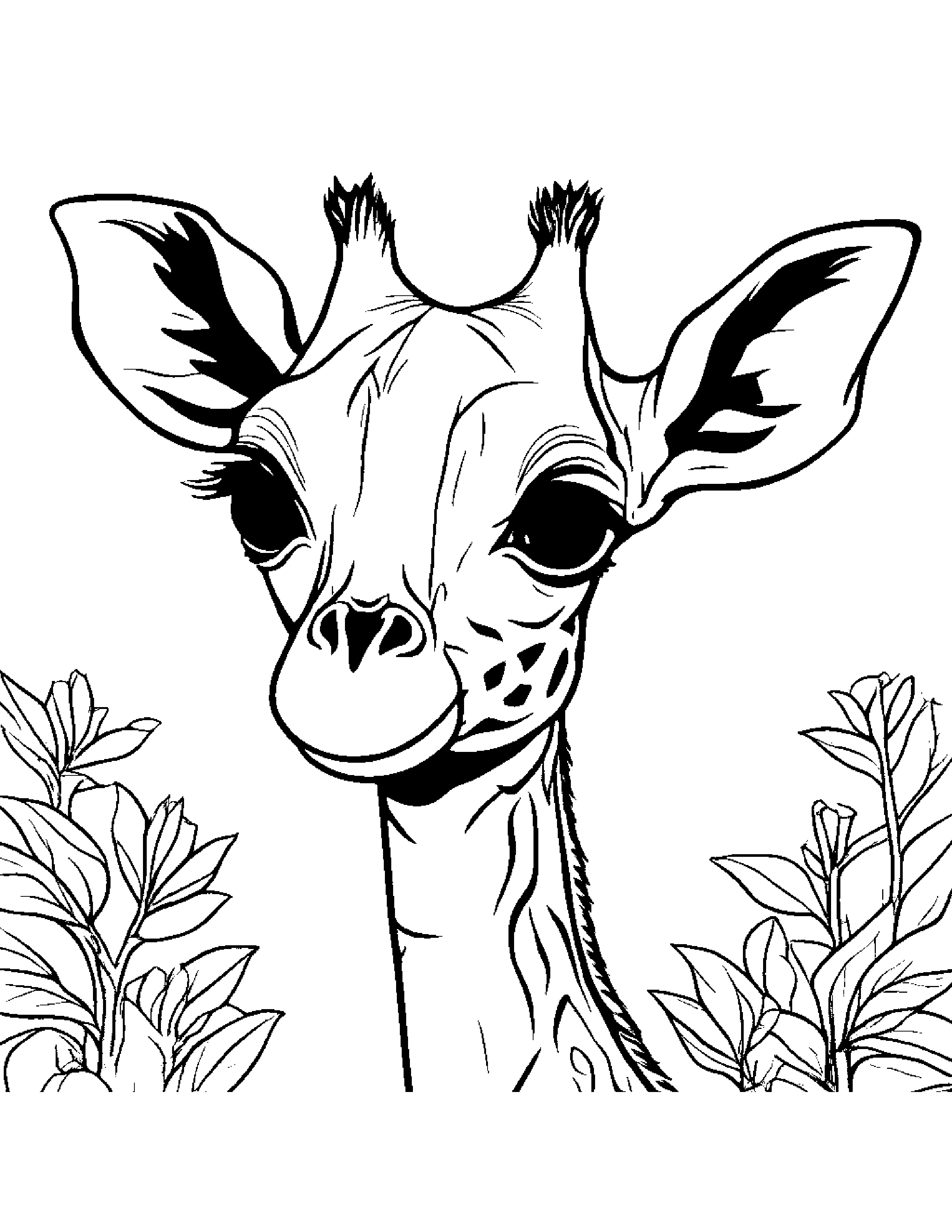 Cozy Giraffe Calf #4 Coloring Page (Free Printable PDF)