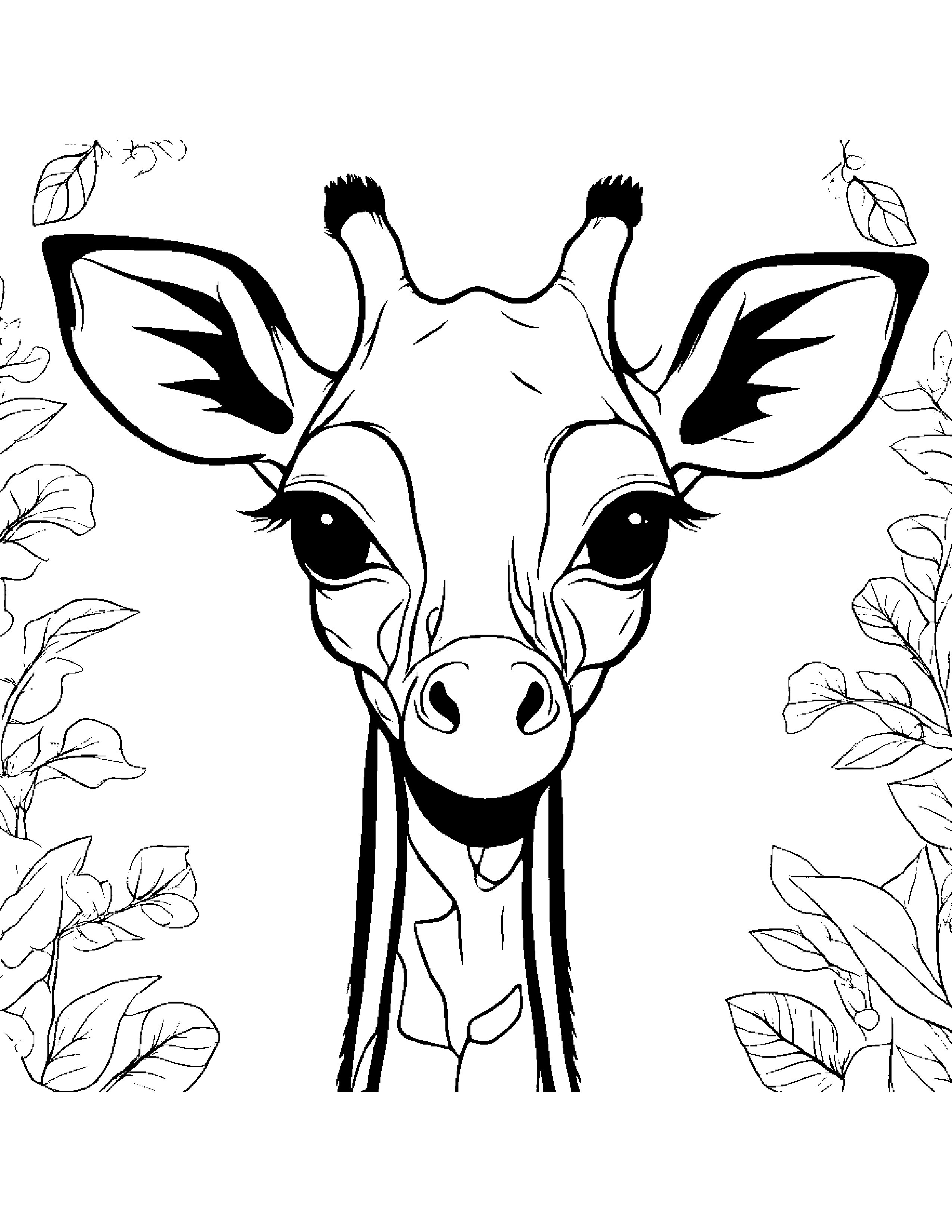 Cozy Giraffe Calf #5 Coloring Page (Free Printable PDF)