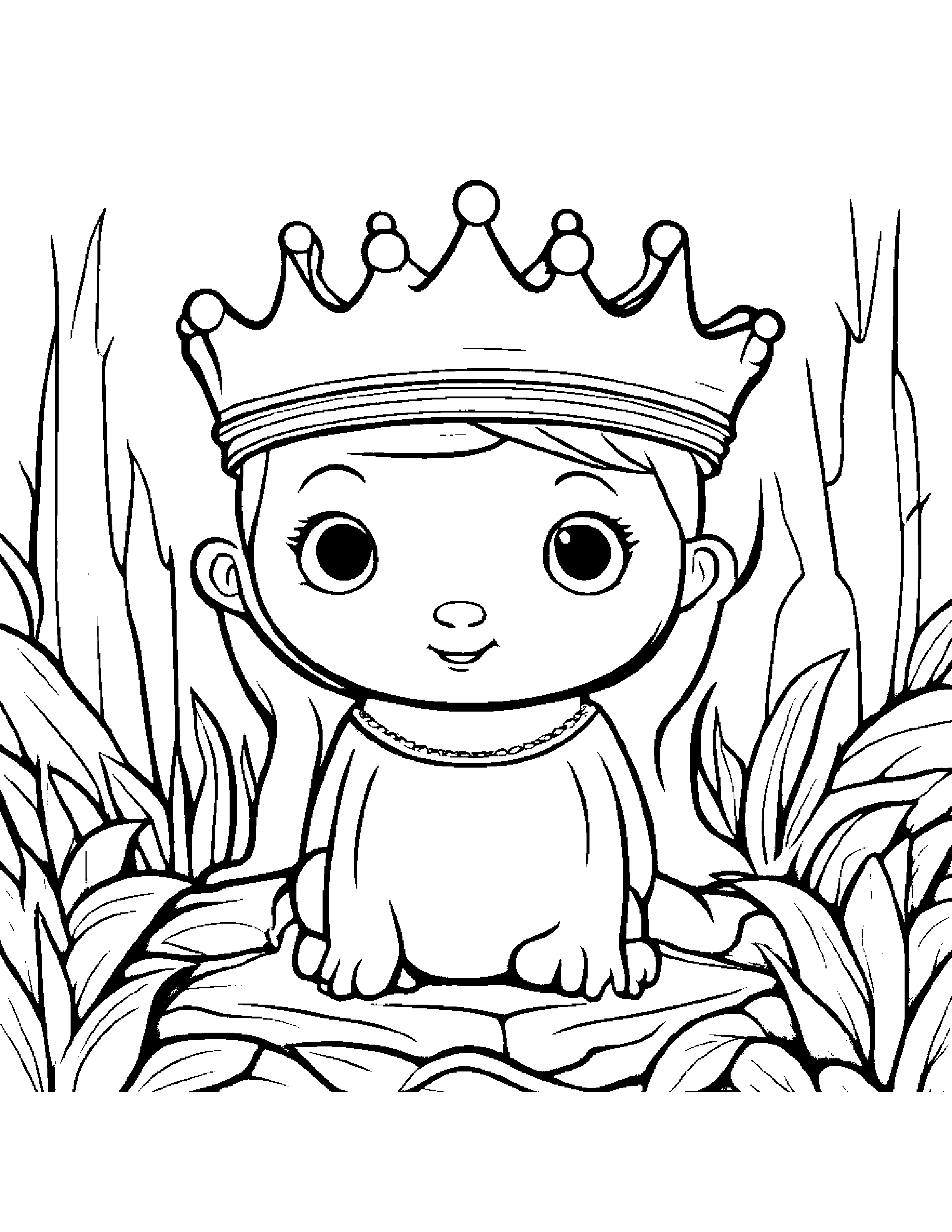 Crown Playing Hide-And-Seek #3 Coloring Page (Free Printable PDF)
