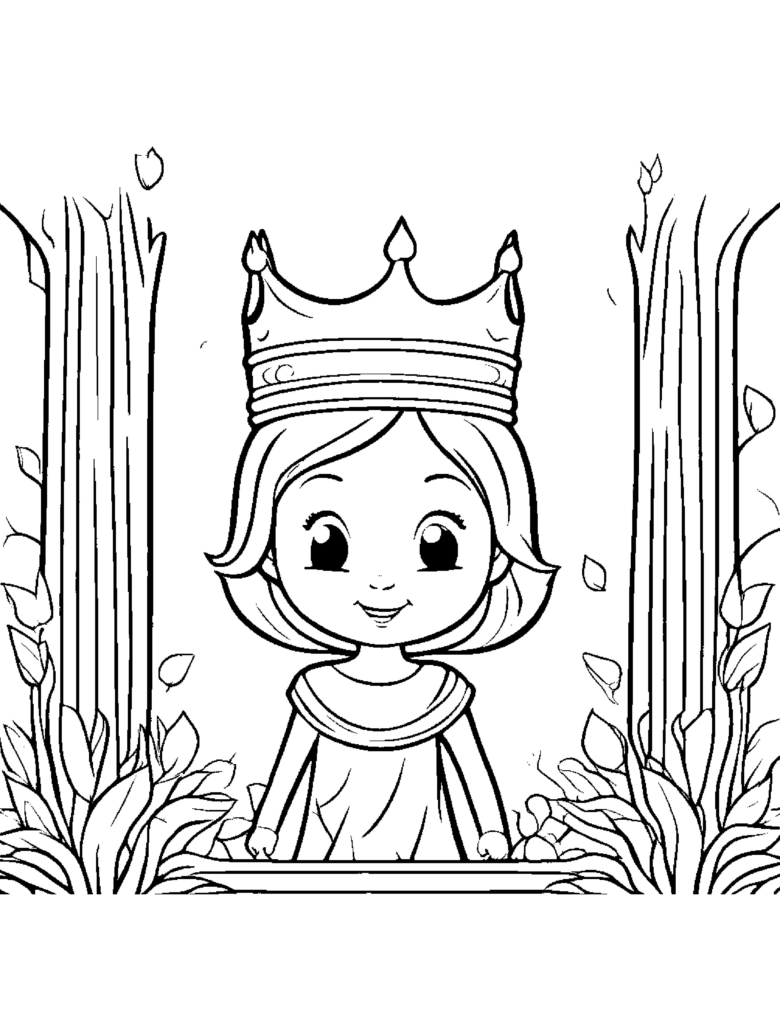 Crown Playing Hide-And-Seek Coloring Page (Free Printable PDF)
