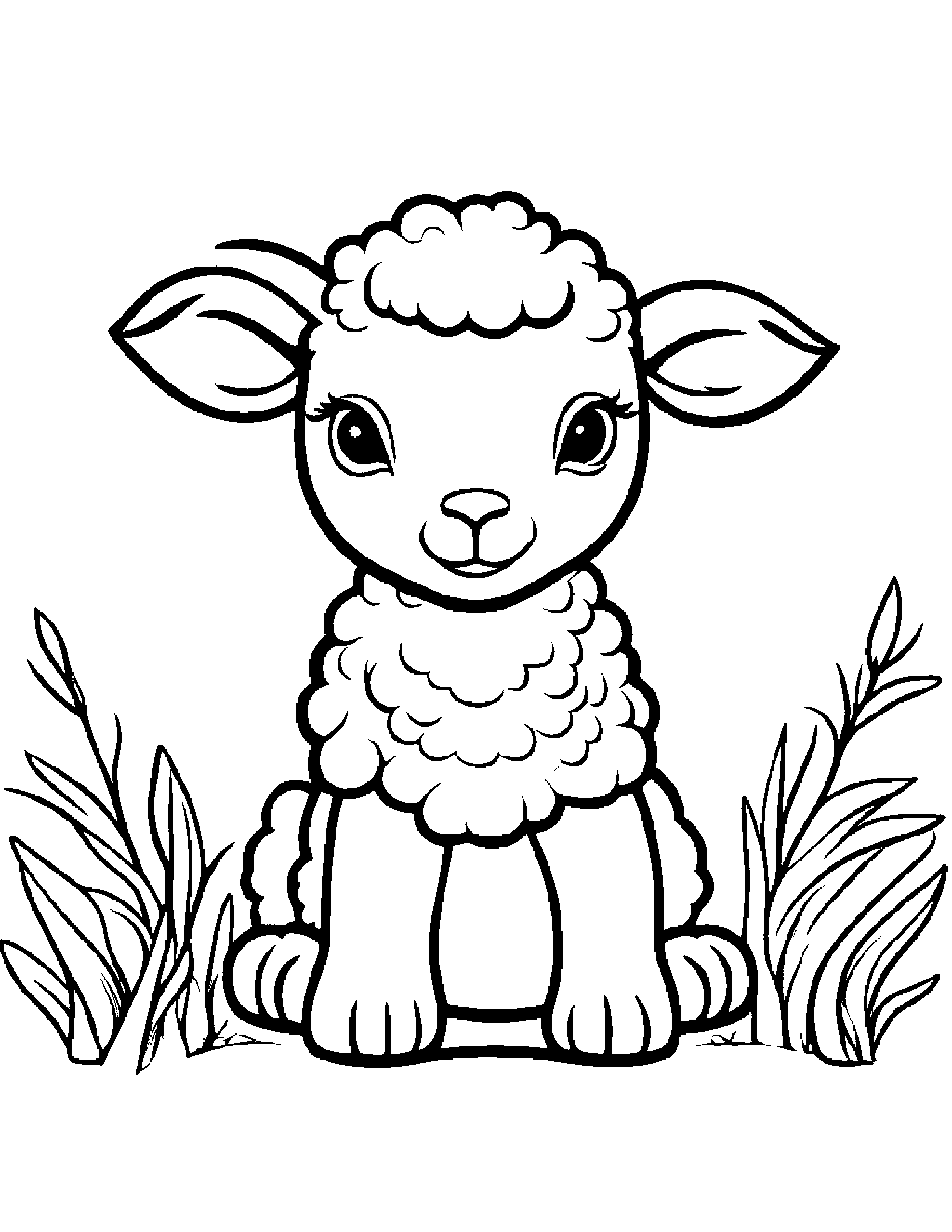 Cuddly Lamb #3 Coloring Page (Free Printable PDF)