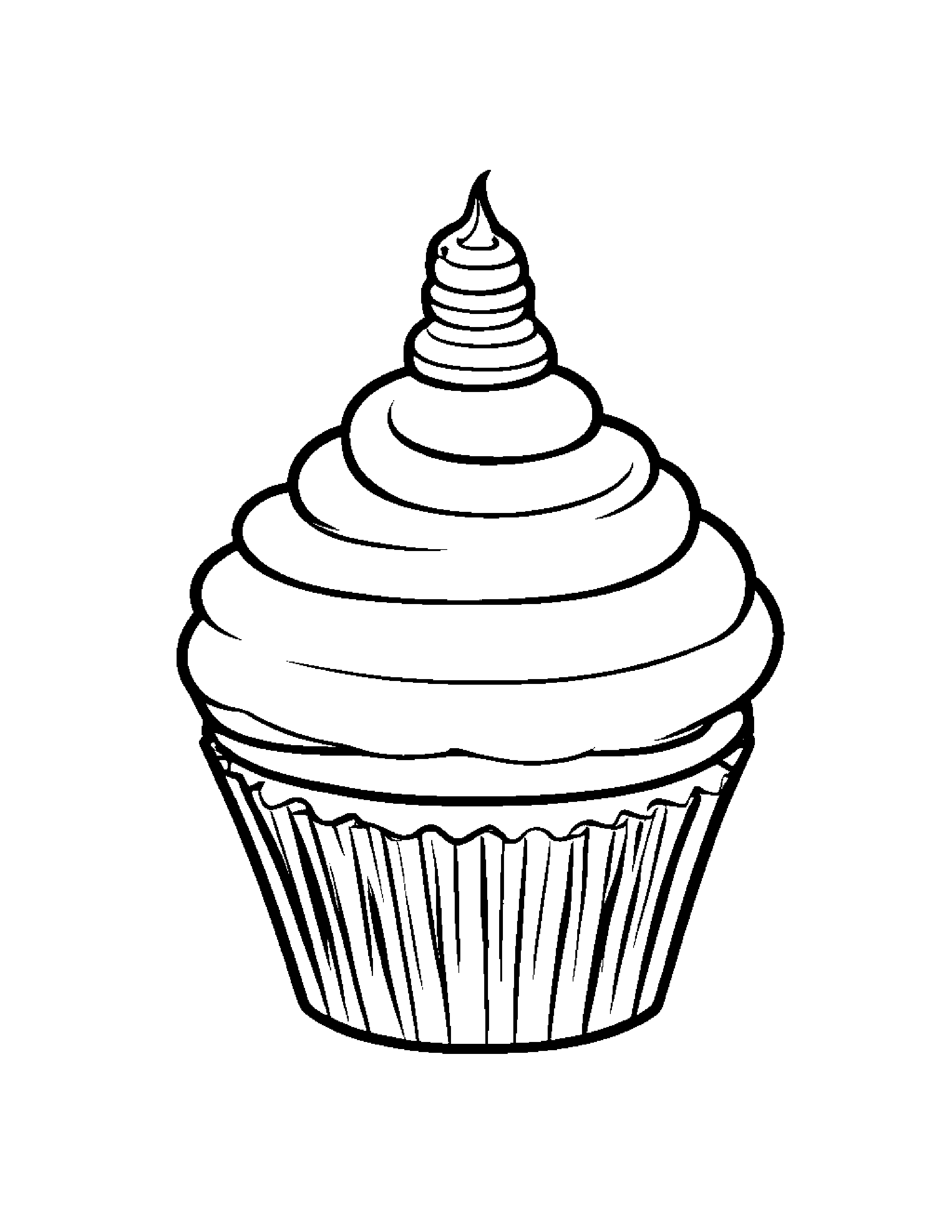 Cupcake With A Cute Hat #2 Coloring Page (Free Printable PDF)