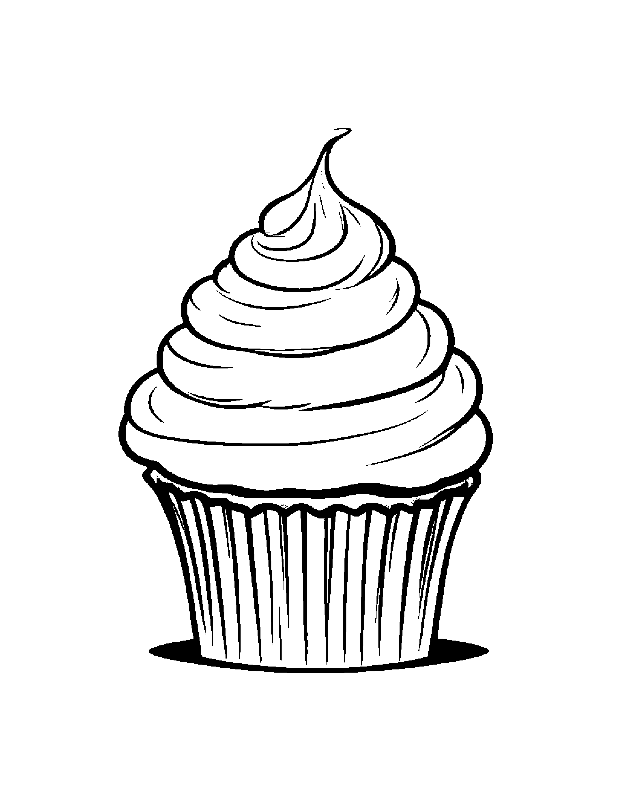 Cupcake With A Cute Hat #3 Coloring Page (Free Printable PDF)