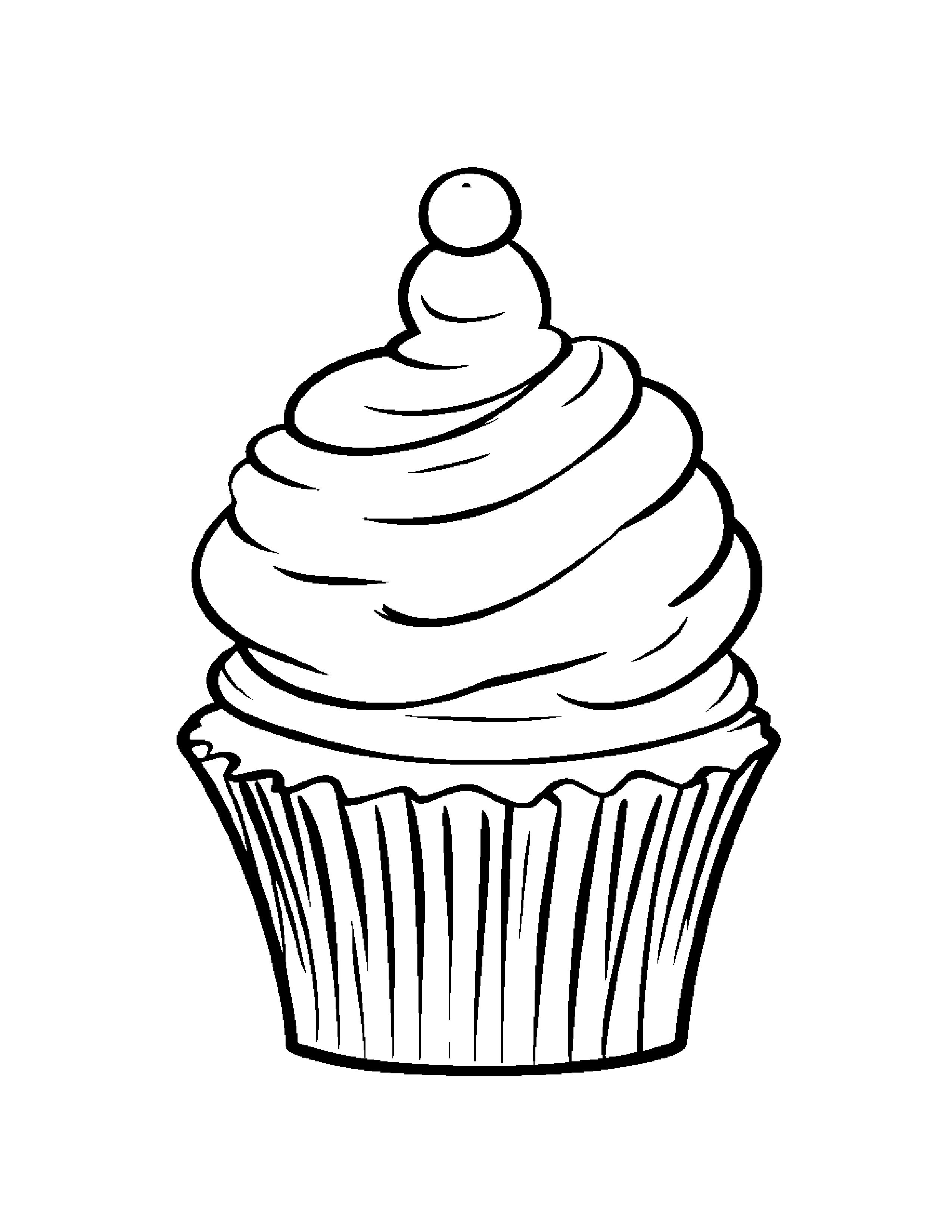 Cupcake With A Cute Hat Coloring Page (Free Printable PDF)
