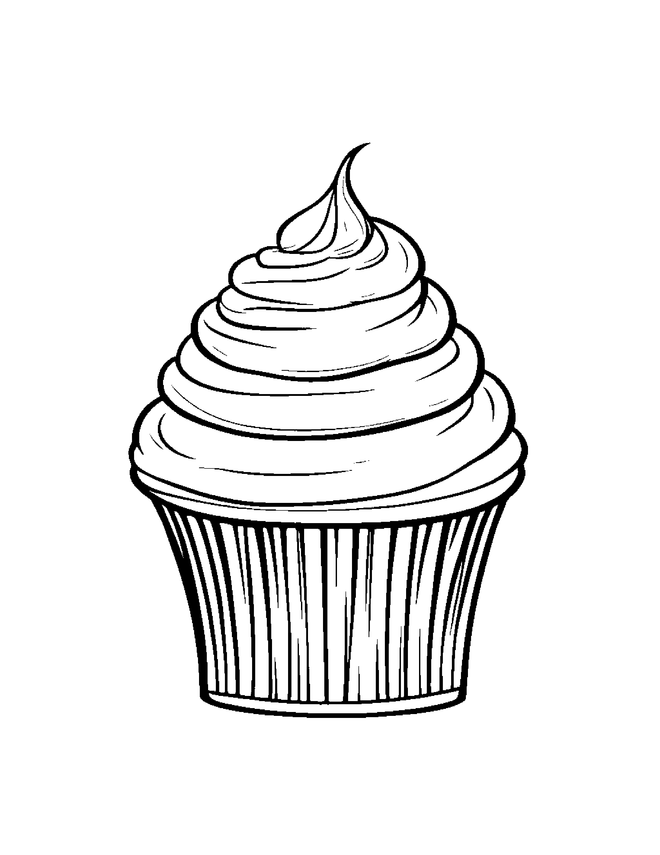 Cupcake With A Little Heart #3 Coloring Page (Free Printable PDF)