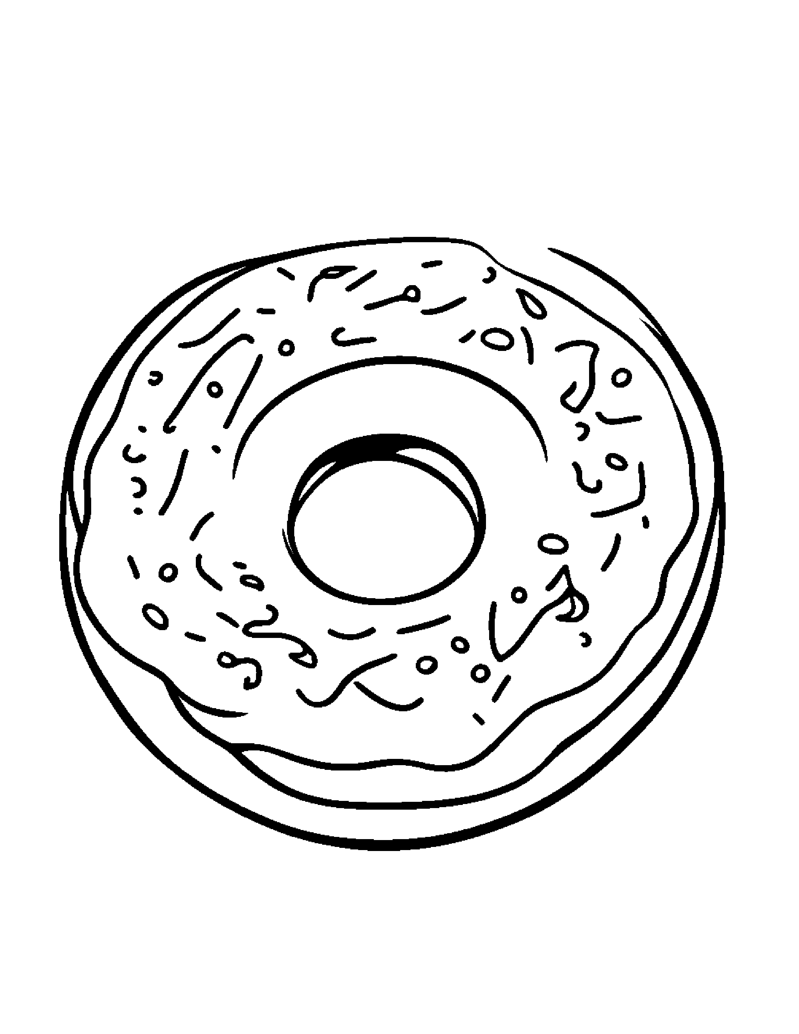 Donut With A Ribbon #4 Coloring Page (Free Printable PDF)