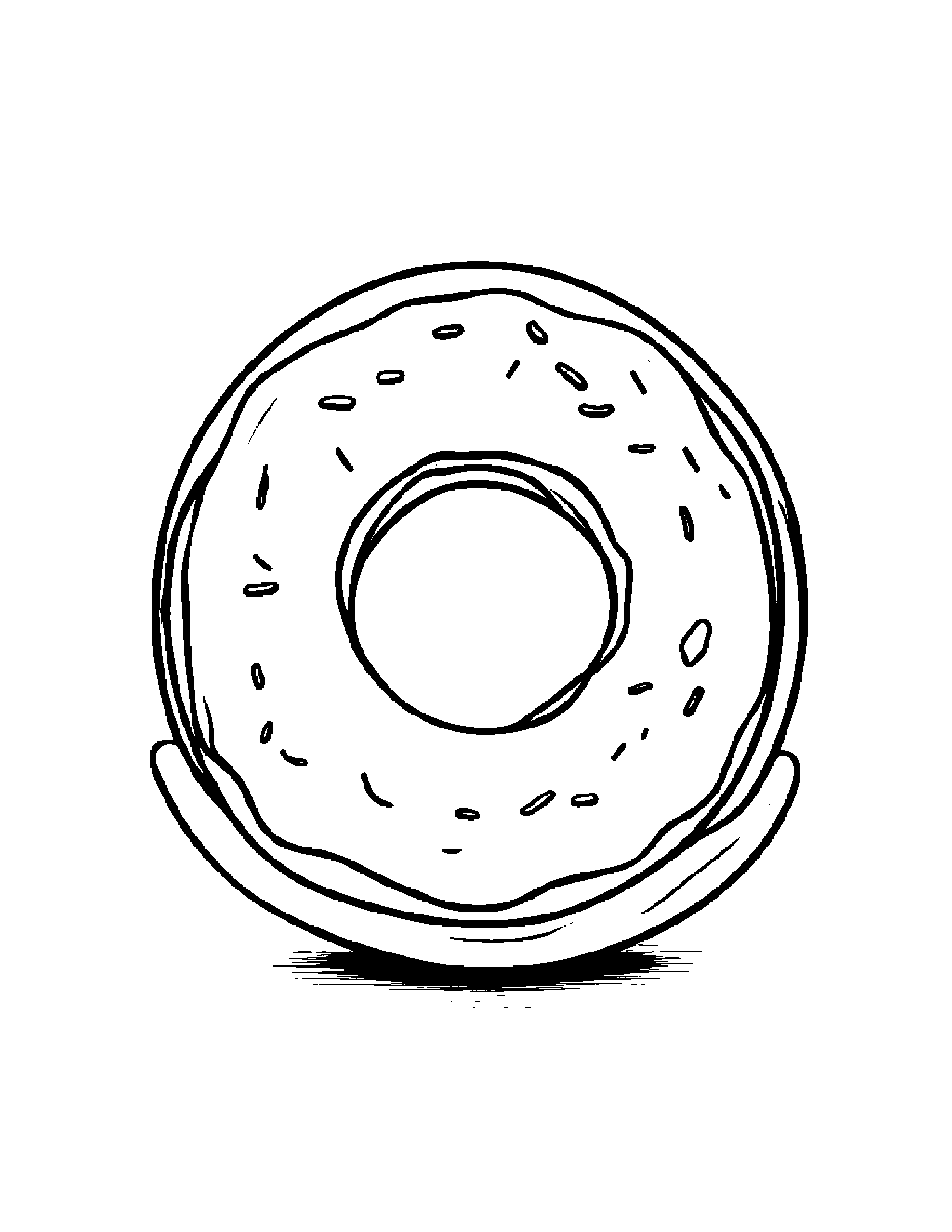 Donut With A Soft Scarf #2 Coloring Page (Free Printable PDF)