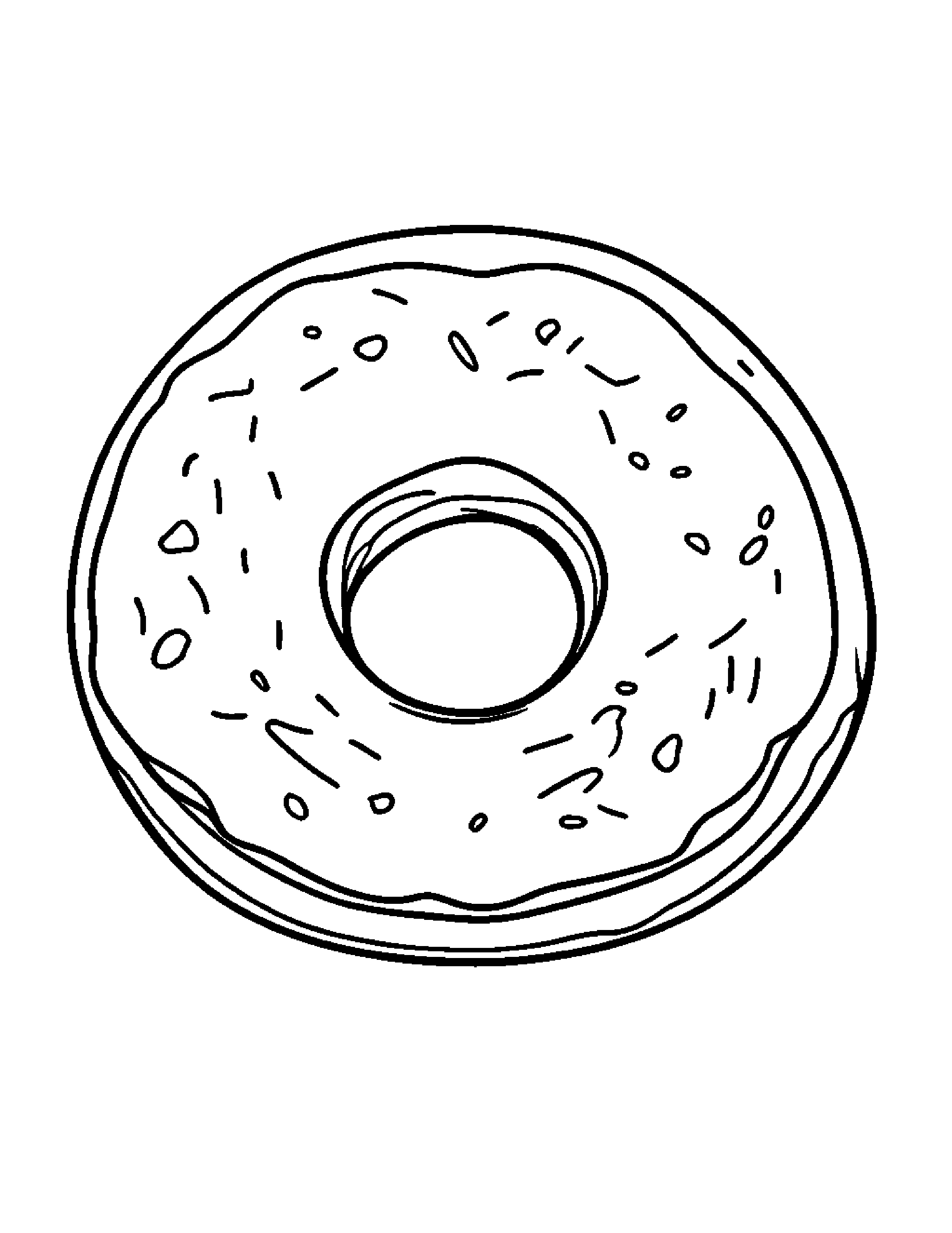 Donut With A Soft Scarf #3 Coloring Page (Free Printable PDF)