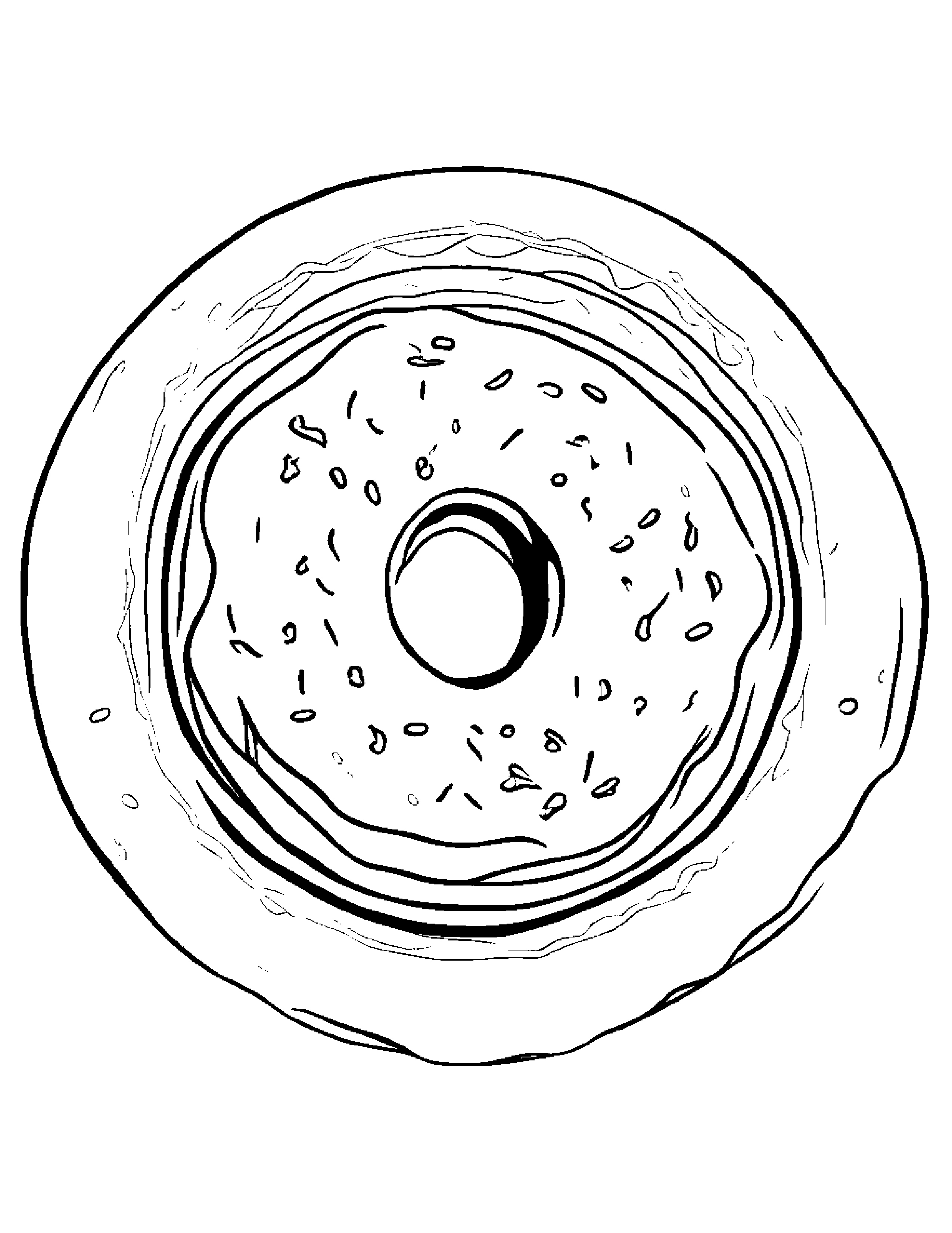 Donut With A Soft Scarf #4 Coloring Page (Free Printable PDF)