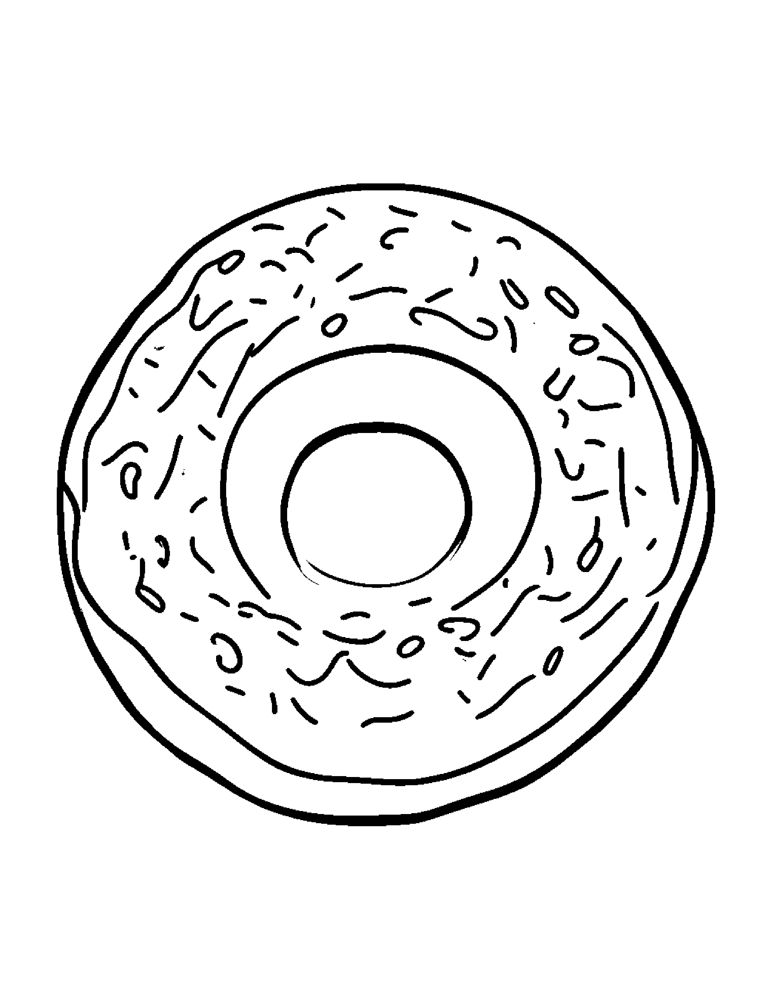 Donut With A Soft Scarf #5 Coloring Page (Free Printable PDF)