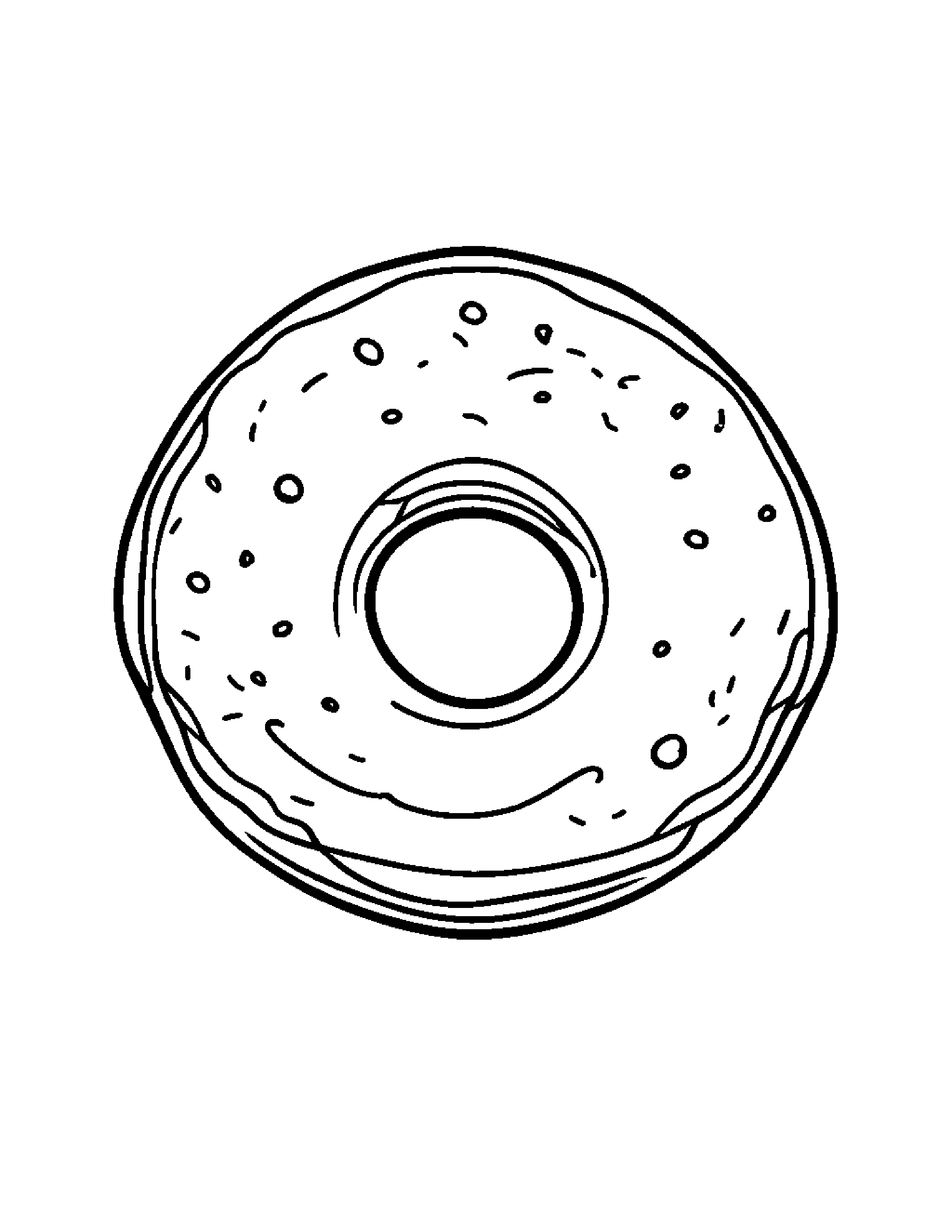 Donut With A Sunny Sticker Coloring Page (Free Printable PDF)
