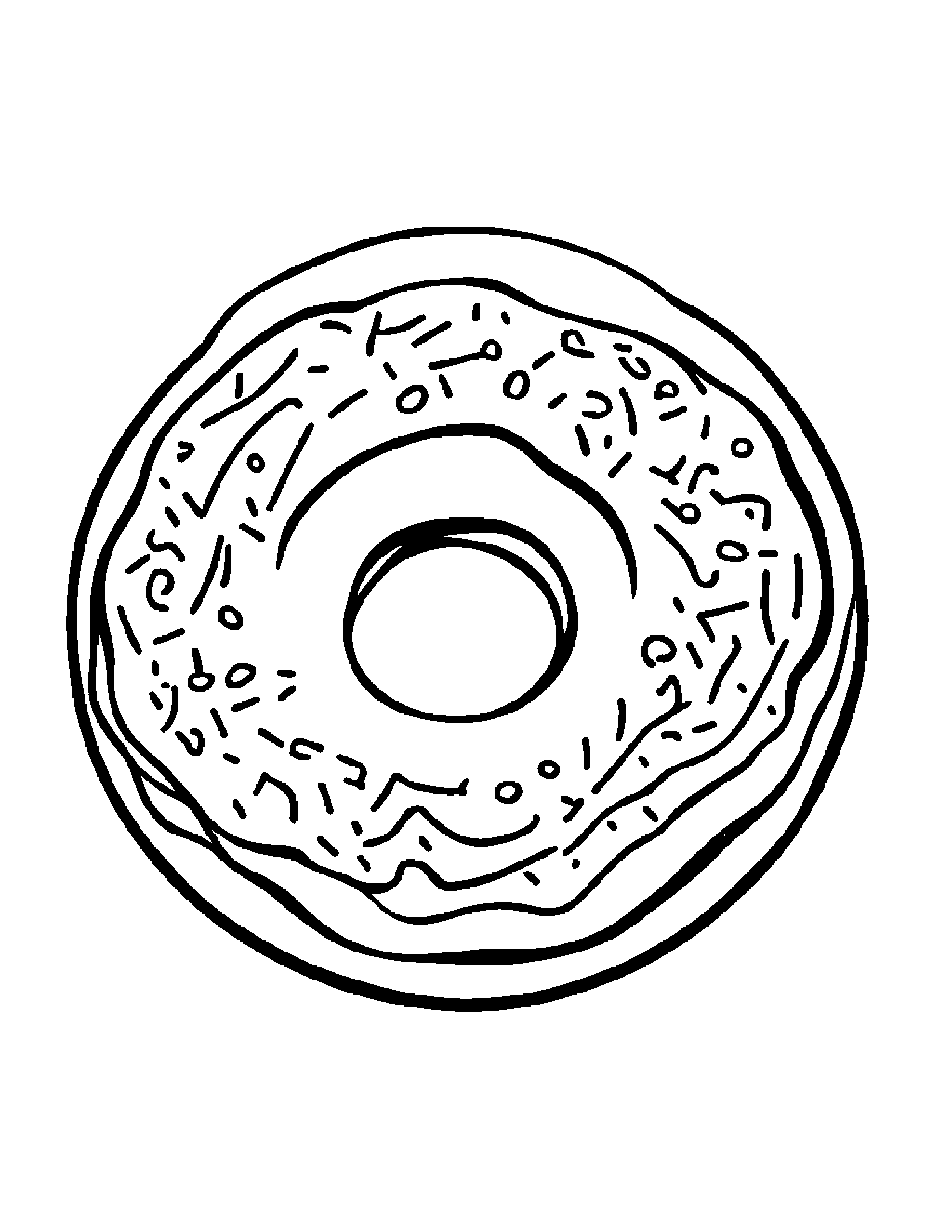 Donut With Sparkles #4 Coloring Page (Free Printable PDF)