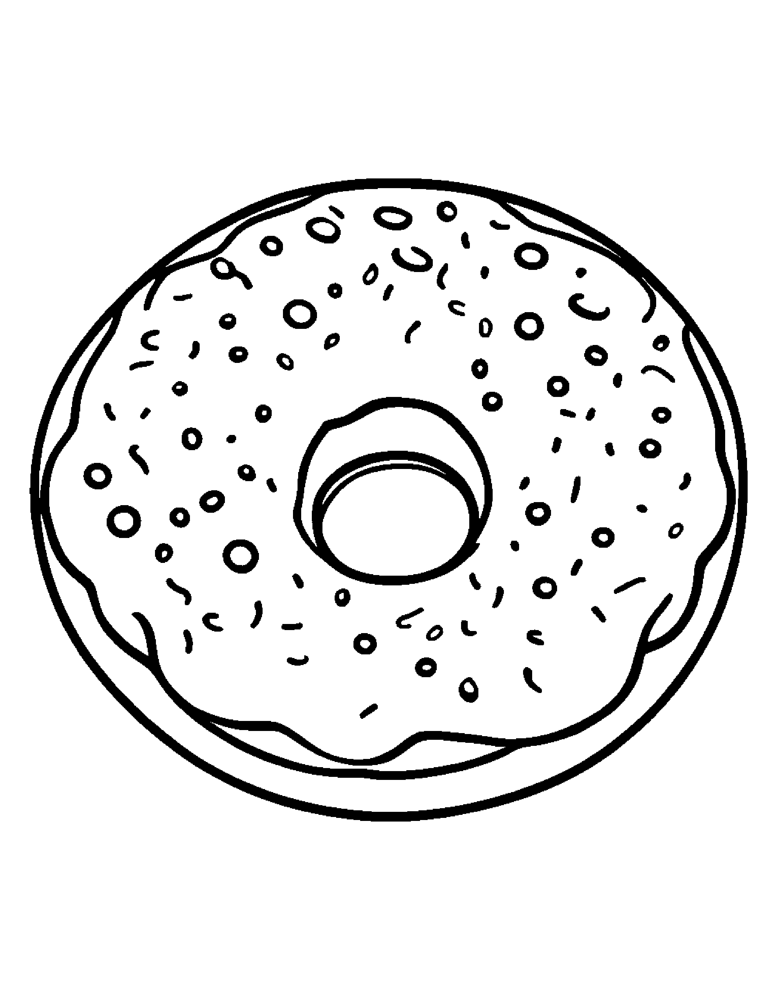 Donut With Sparkles #5 Coloring Page (Free Printable PDF)