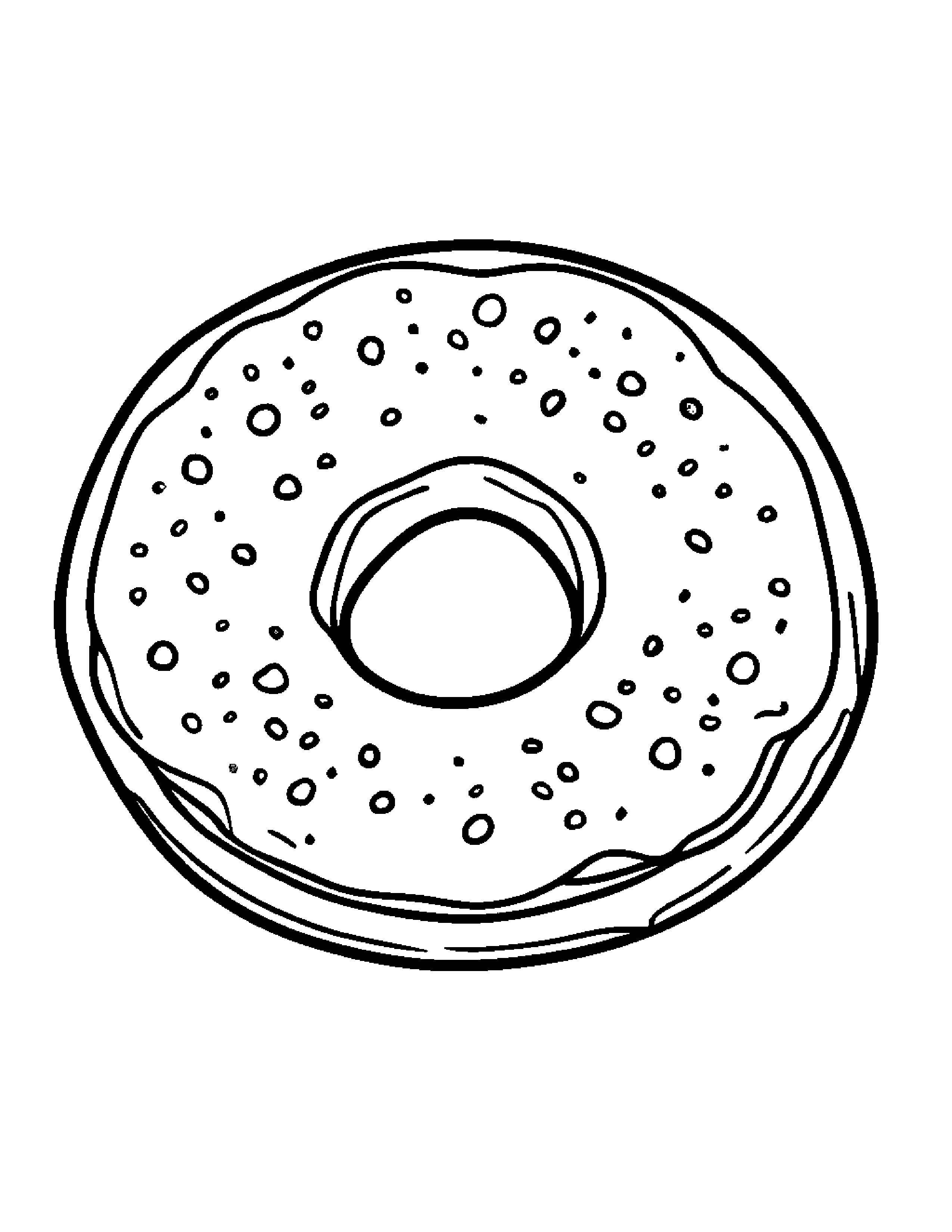 Donut With Sparkles Coloring Page (Free Printable PDF)