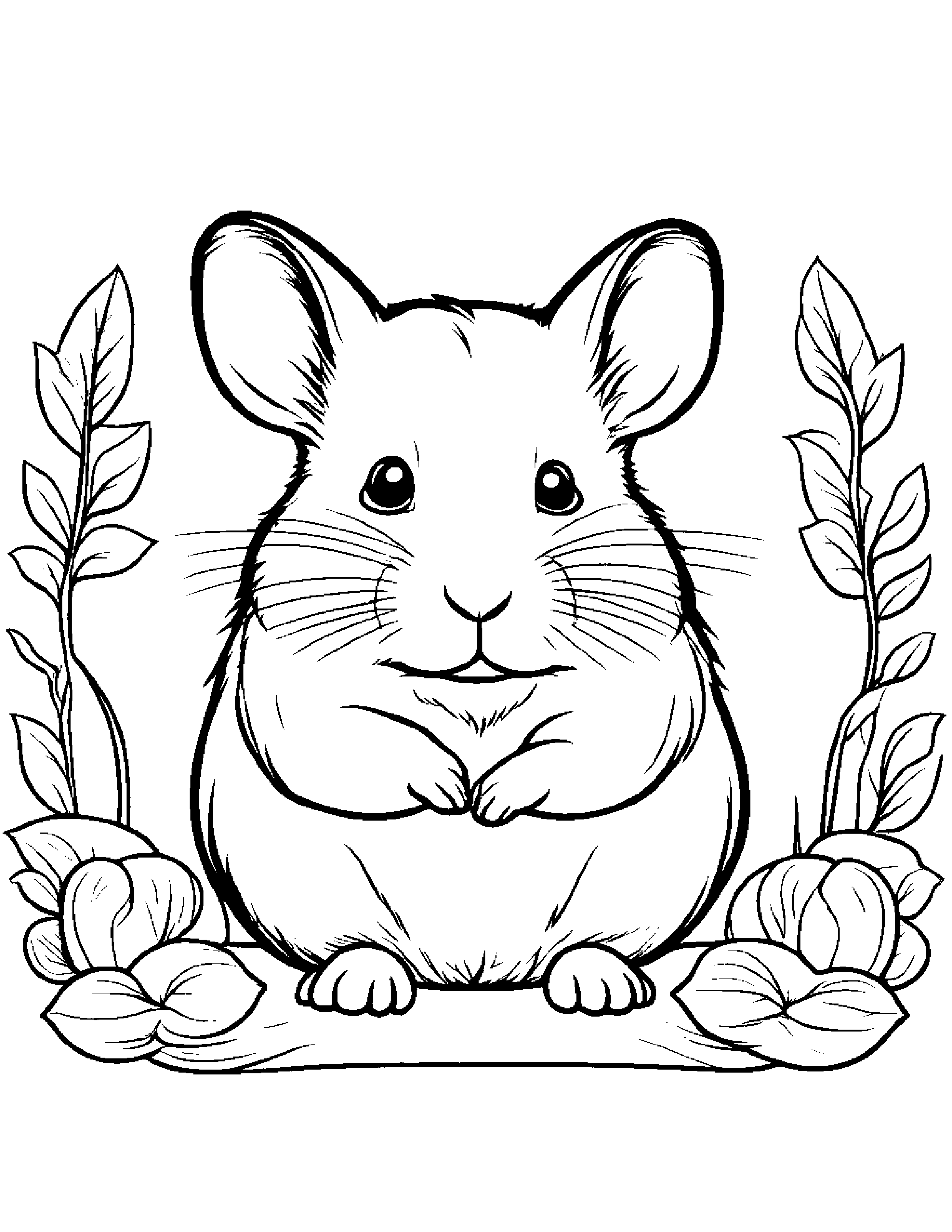 Gentle Hamster Coloring Page (Free Printable PDF)